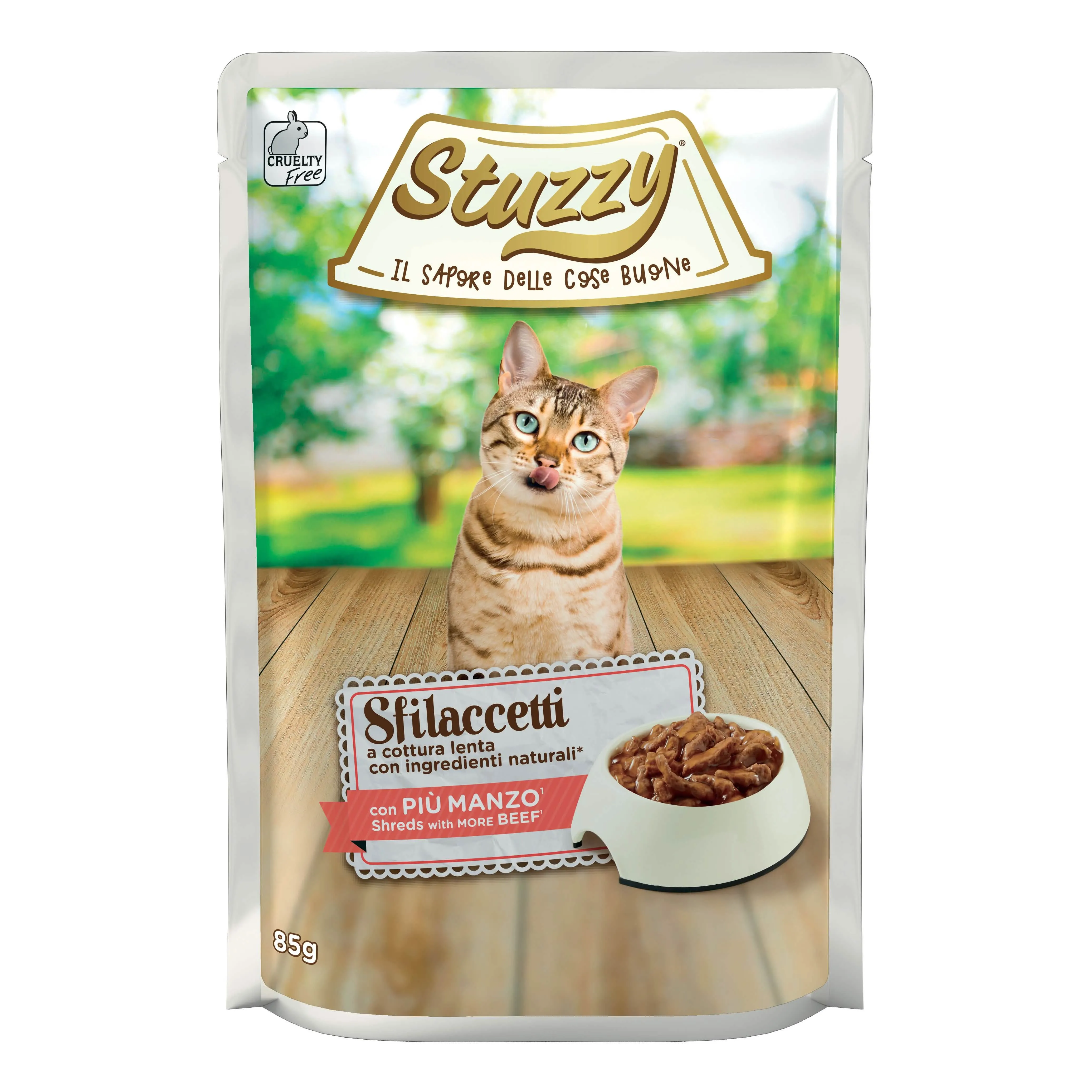 Stuzzy cat sfilaccetti manzo 85g