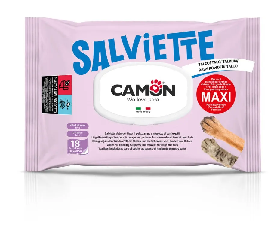Salviette maxi al talco 18 pezzi