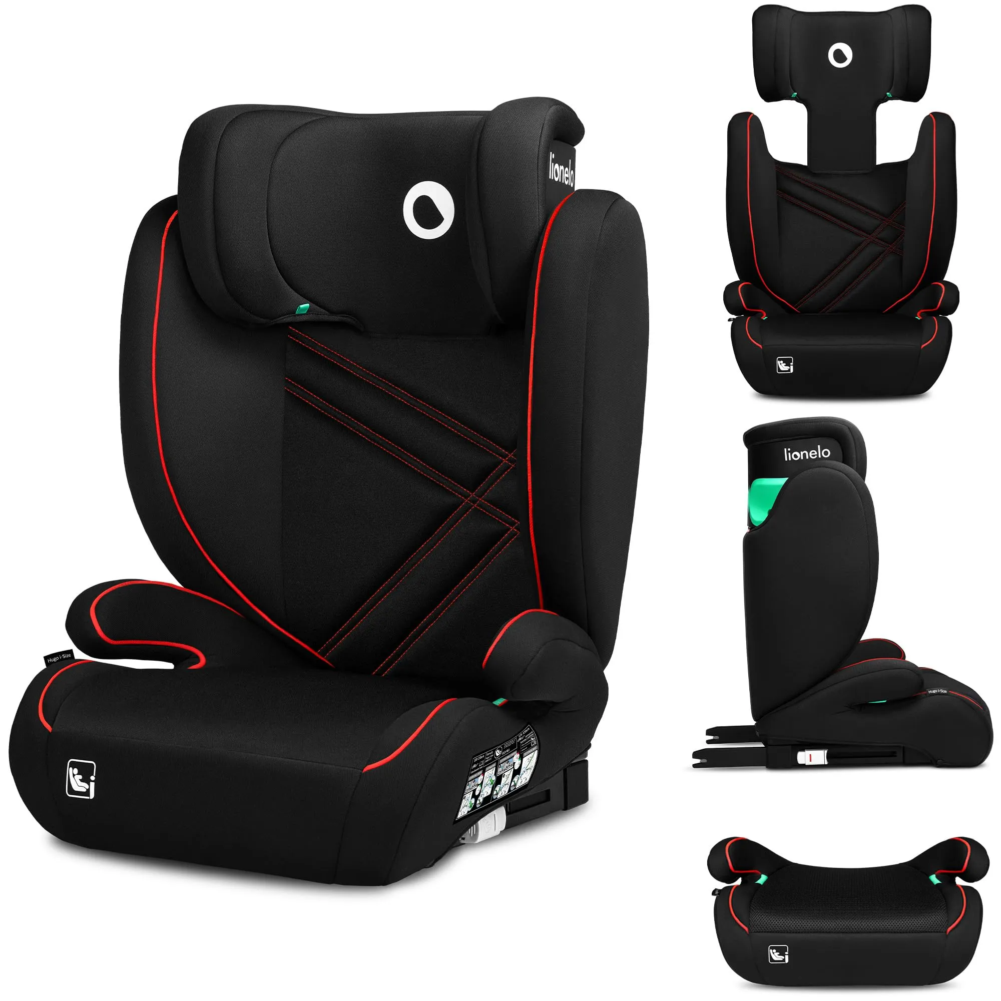 LIONELO Hugo i-Size Seggiolino Auto ISOFIX per Bambini da 3,5 a 12 Anni