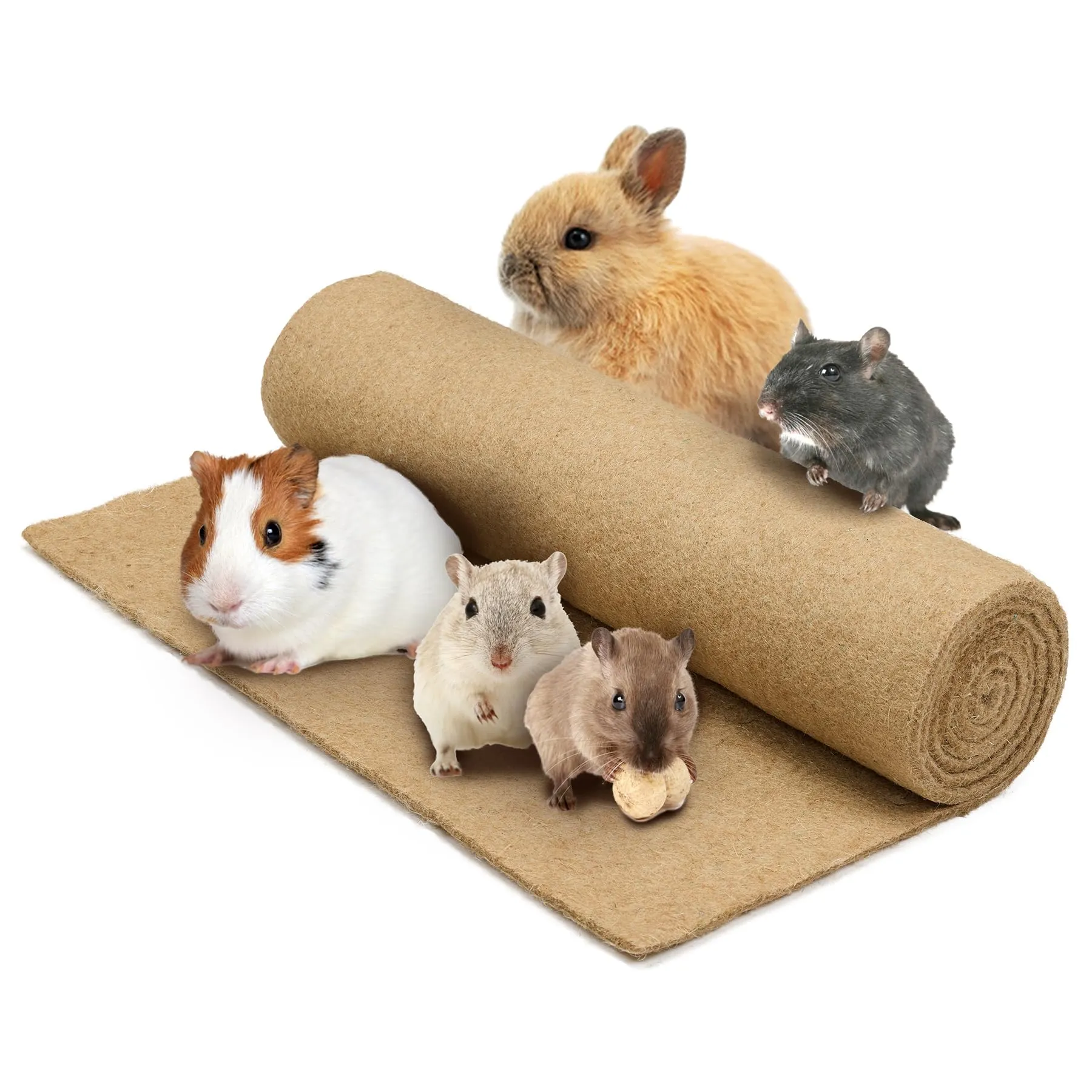 La Cordeline Tappeto Lettiera Canapa Naturale 40 x 100 cm qualità Premium - Fondo Gabbia per roditori, Conigli, criceti..