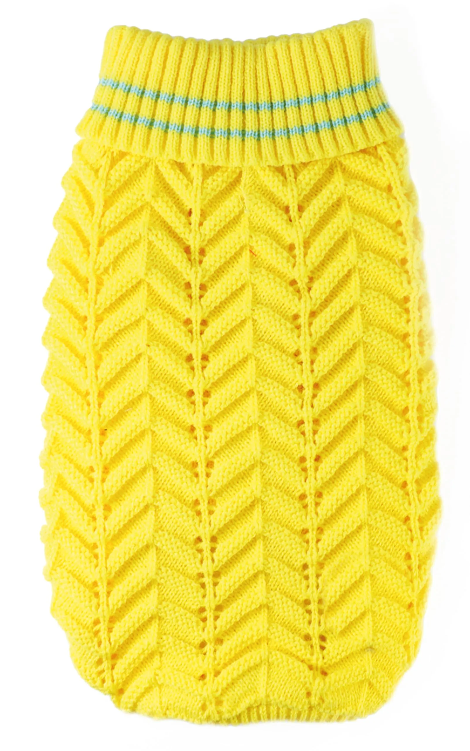 Record - Maglioncino per Cani Dolly. Maglione per cani con Lavorazione a Spighe con Collo Alto per uno Stile Romantico ed Elegante, Foro Guinzaglio e Lavabile in Lavatrice | Giallo, S