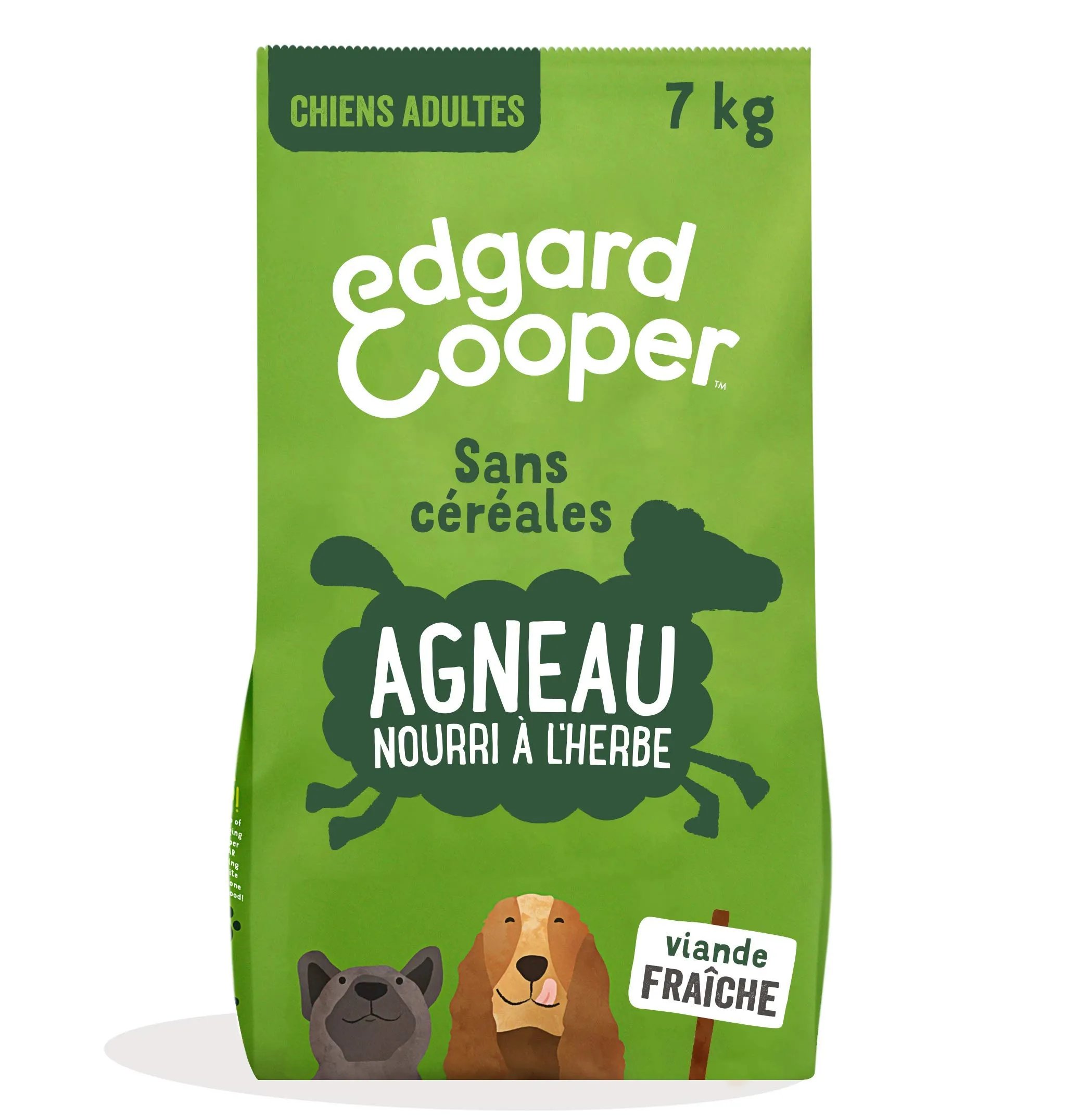 Edgard & Cooper Cibo per cani (agnello fresco, 7 kg), senza cereali, carne fresca e proteine di alta qualità, ingredienti veri per cani, ipoallergenico, senza zuccheri aggiunti