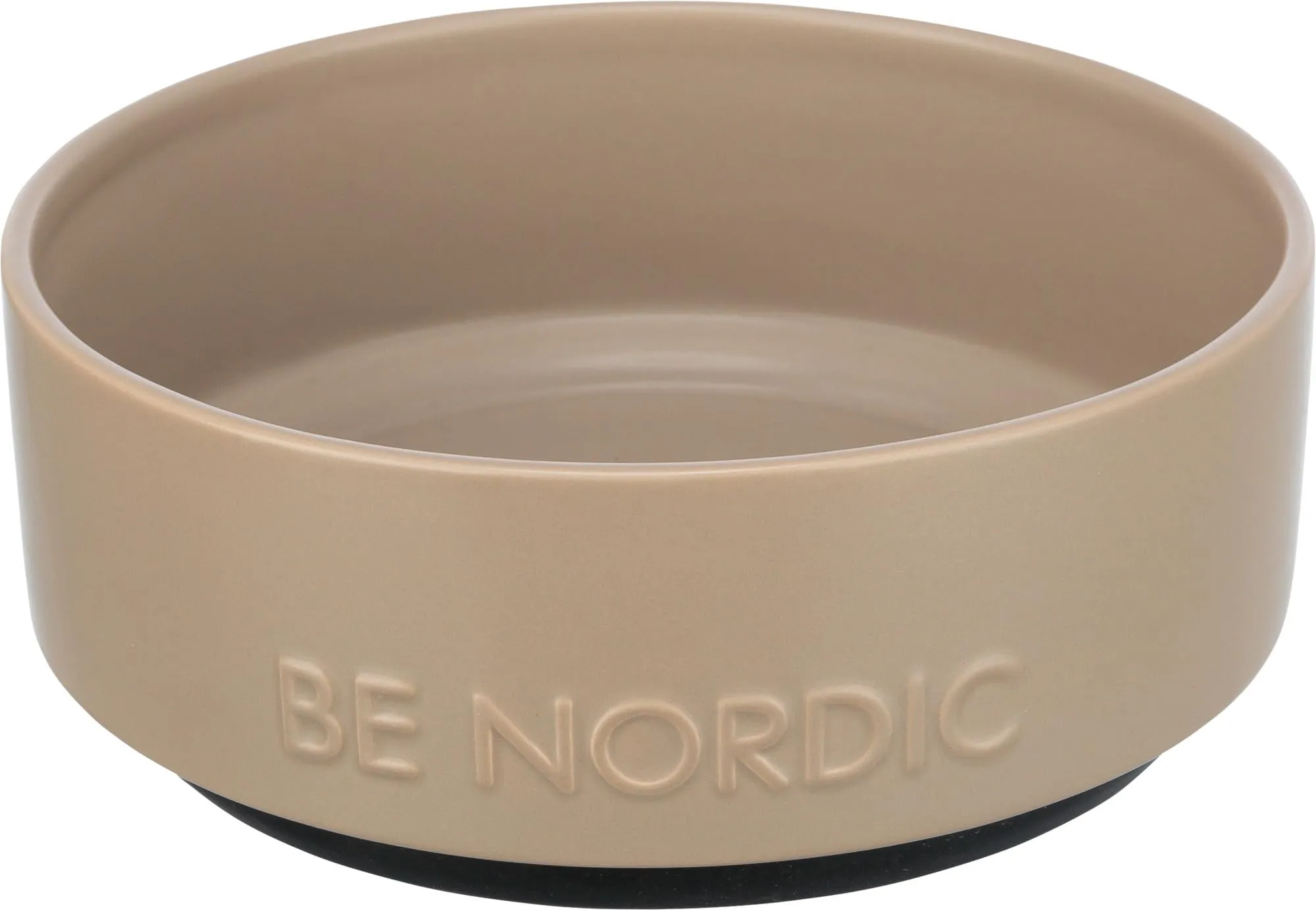 TRIXIE Ciotola per cani in ceramica BE NORDIC 1200 ml tortora – moderna ciotola per cani di grossa taglia Ø 18 cm ciotola in ceramica con rivestimento in gomma antiscivolo – 24527
