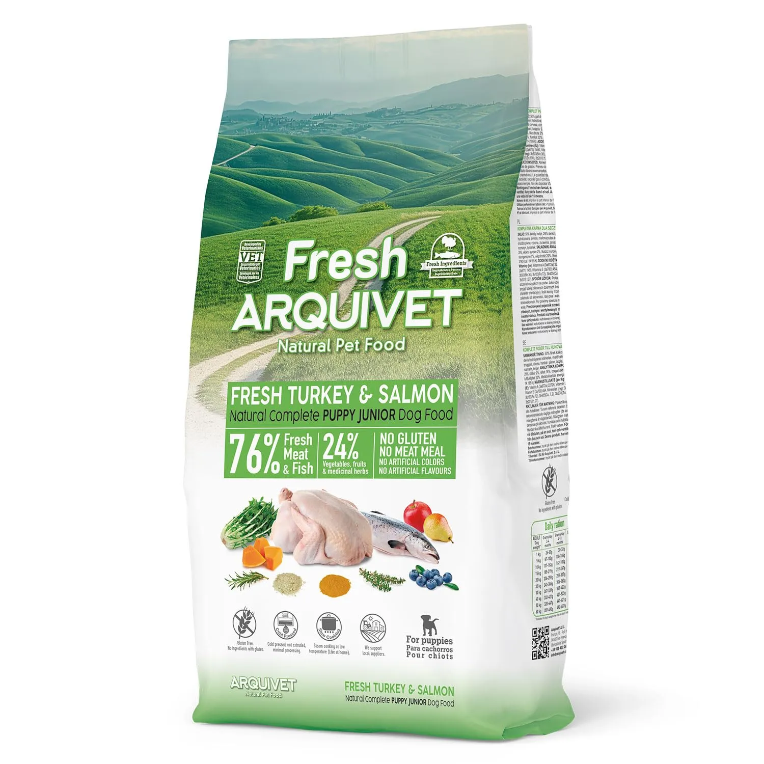 Arquivet Fresh Puppy Junior Tacchino e salmone 10Kg - Alimentazione semi-umida
