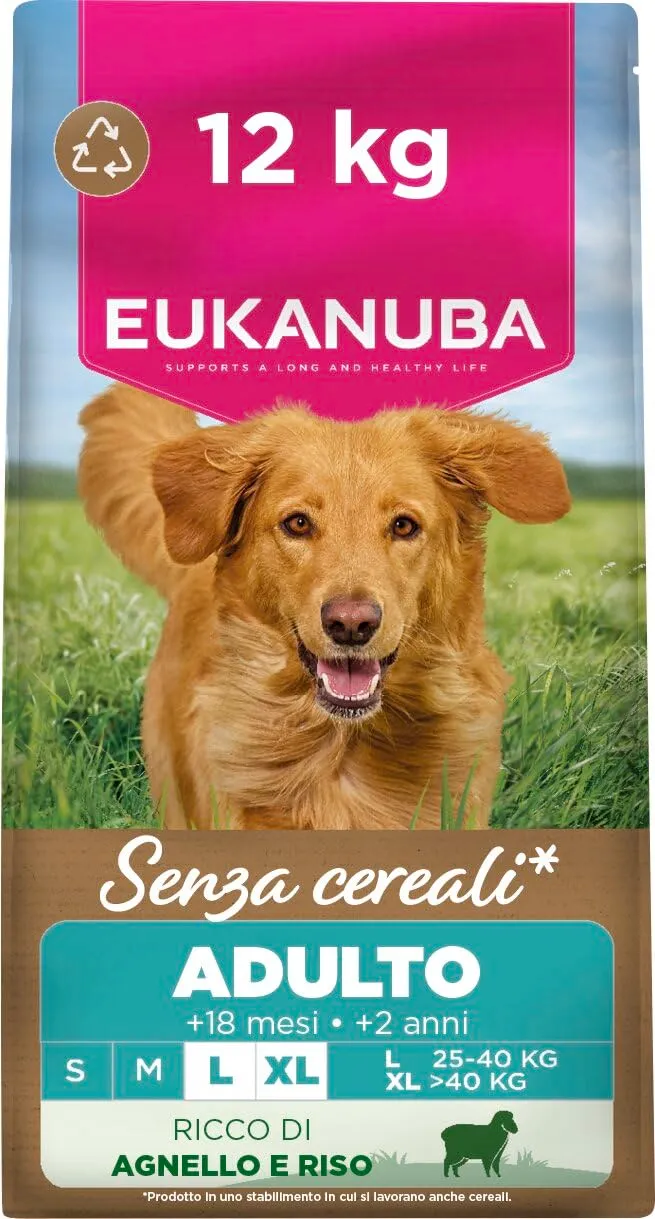 EUKANUBA Crocchette per cani adulti taglia grande con agnello, 12 kg