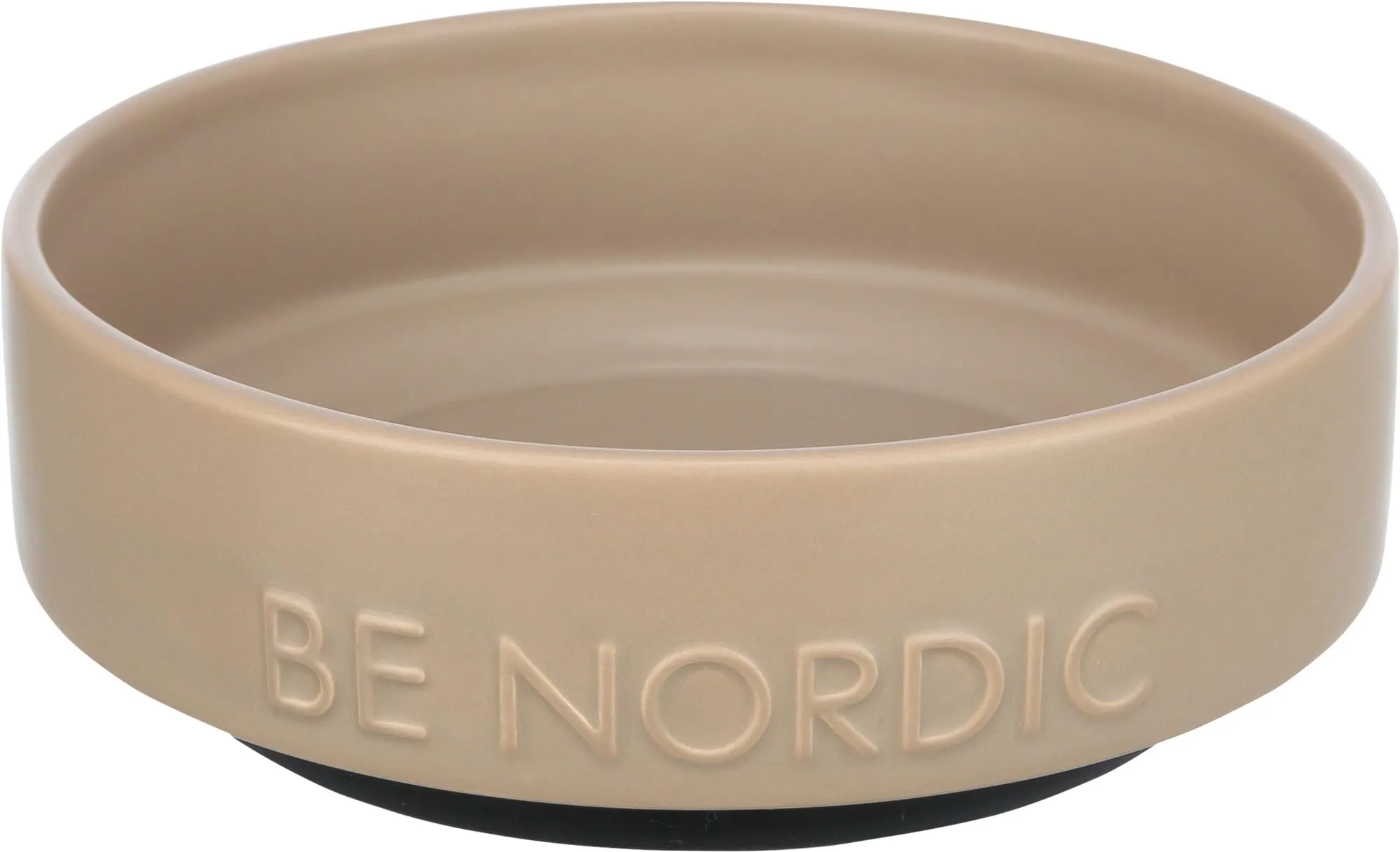 TRIXIE Ciotola per cani in ceramica BE NORDIC 500 ml tortora – moderna ciotola per cani di piccola taglia Ø 16 cm ciotola in ceramica con rivestimento in gomma antiscivolo – 24526