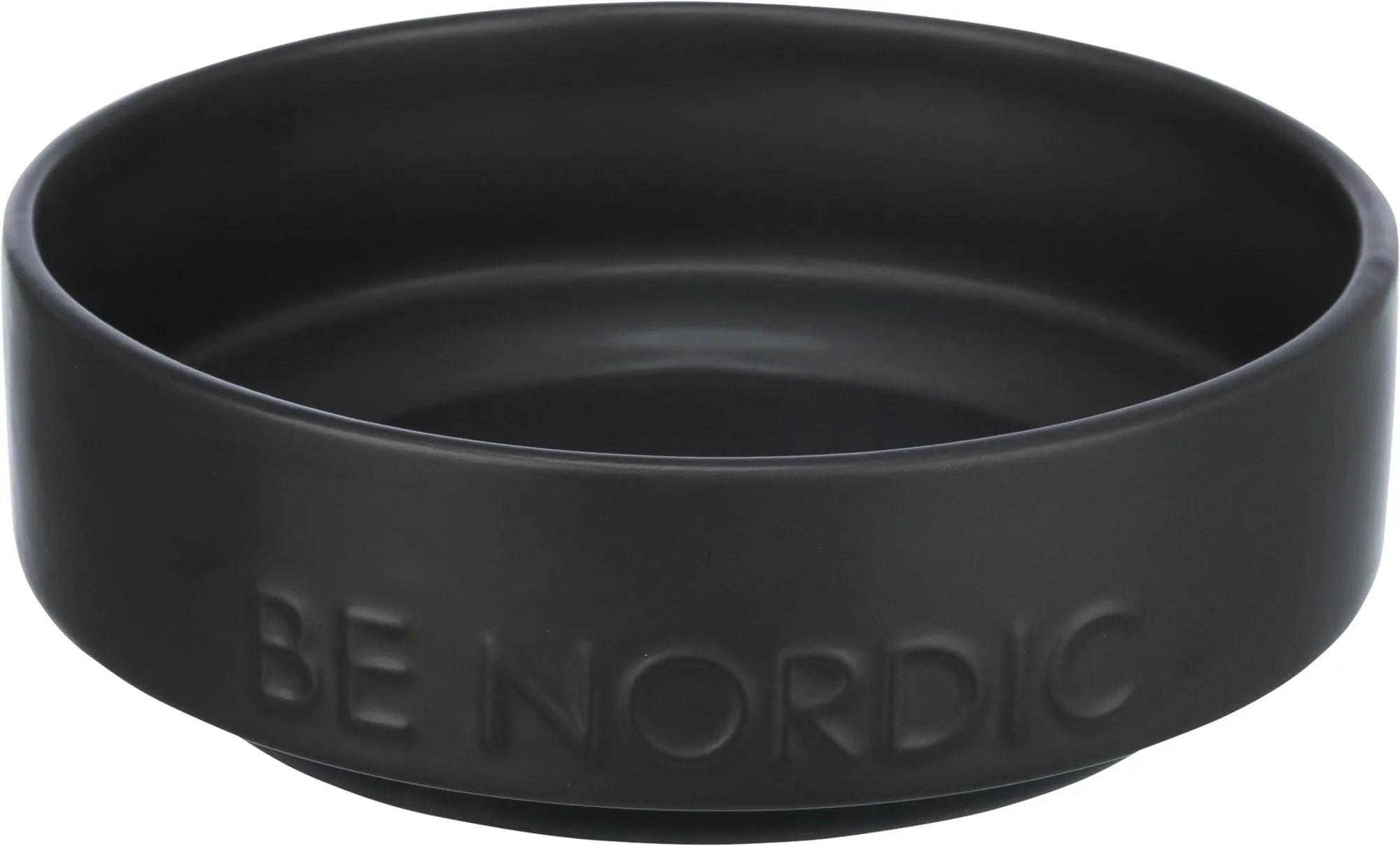 TRIXIE Ciotola per cani in ceramica BE NORDIC 500 ml nero – moderna ciotola per cani di piccola taglia Ø 16 cm ciotola in ceramica con rivestimento in gomma antiscivolo – 24523
