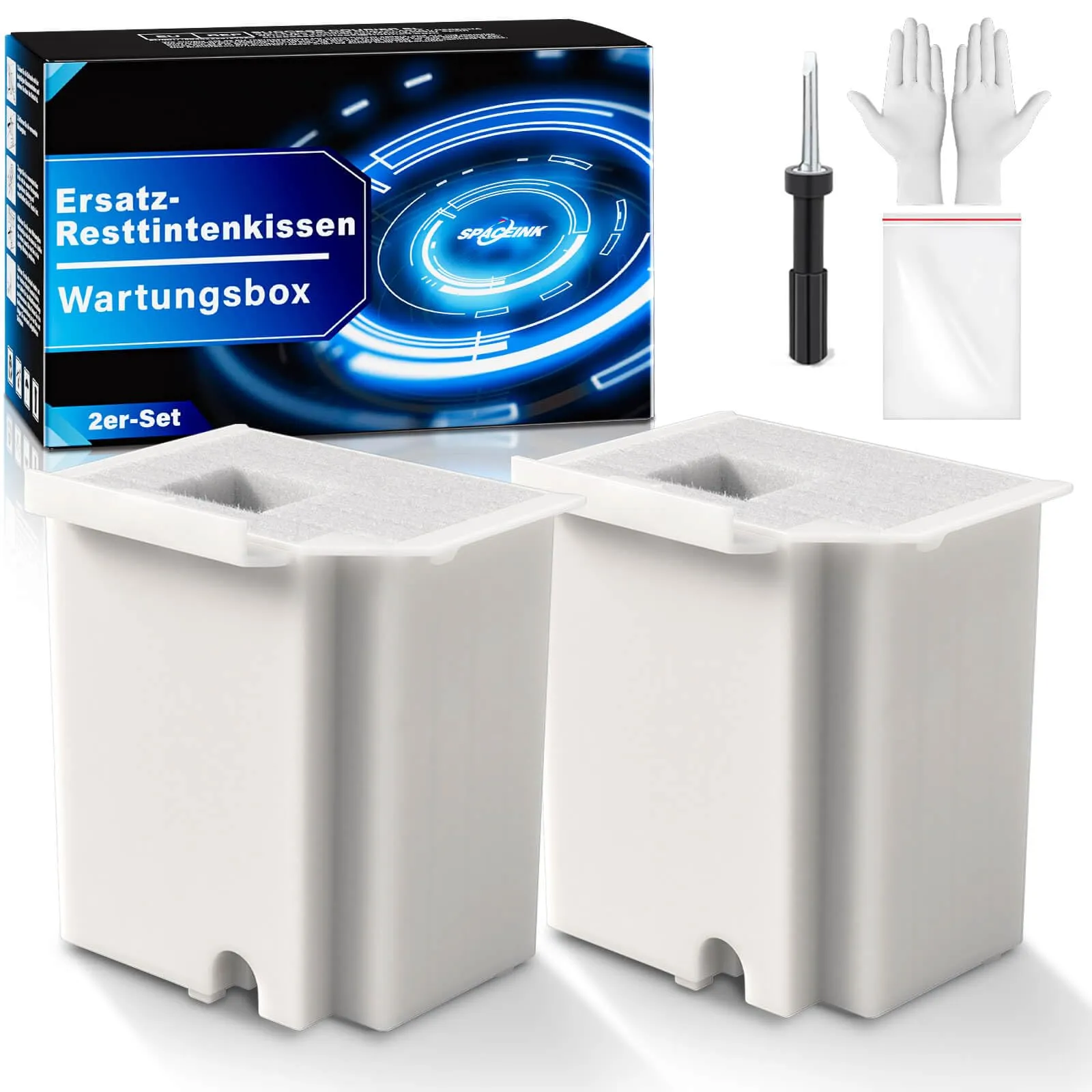 Spaceink Cuscinetto di inchiostro residuo di ricambio con software di reset, per stampanti Ecotank ET-4800 ET-2820 ET-2720 ET-2871 ET-4700 L3110 ET-2870 ET-2880 ET-2400 ET-2711 ET-2800 ET-2800 ET T