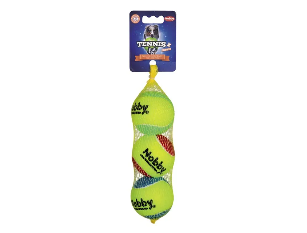 Nobby 60496 Palla da Tennis con Squeaker M, 3er Rete