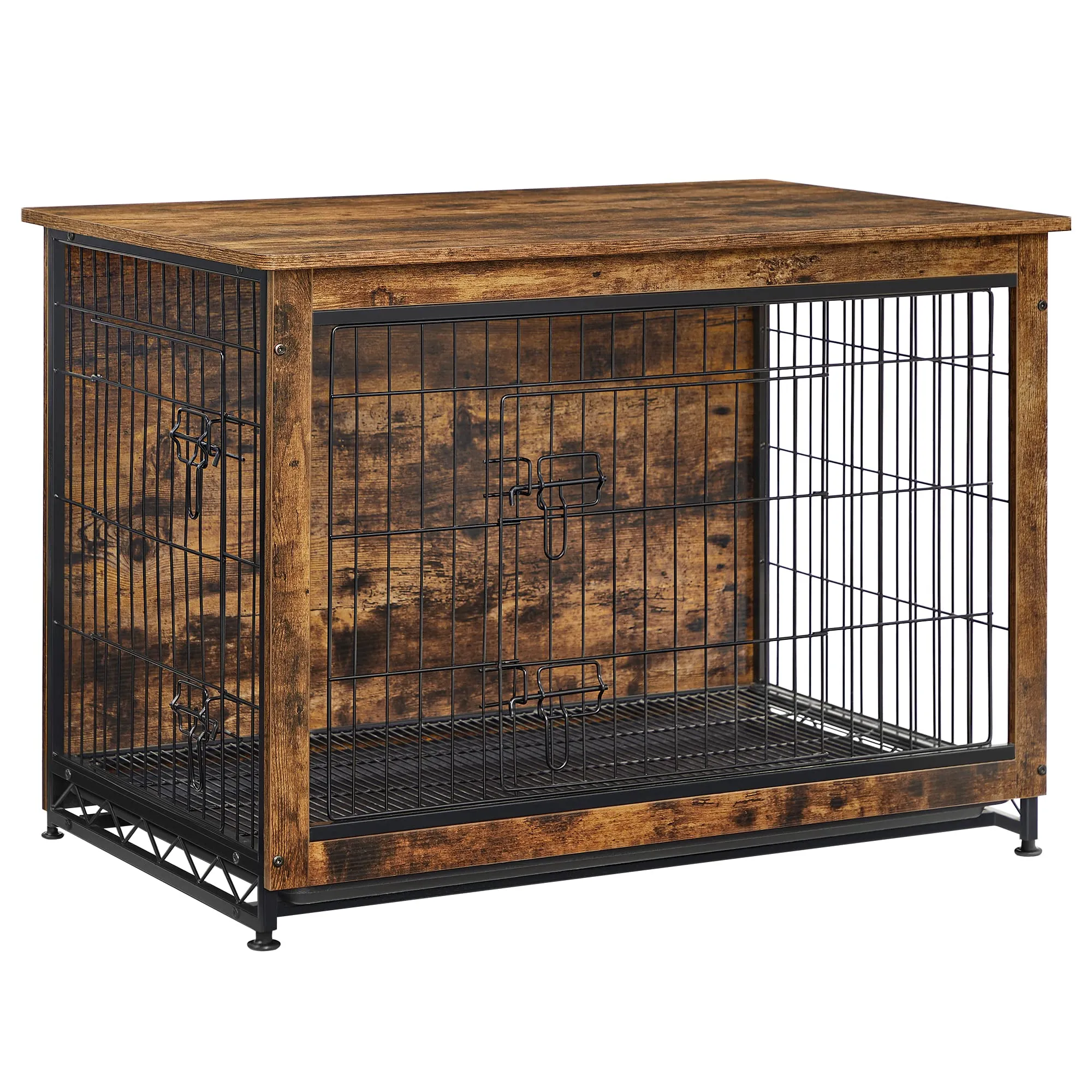 Feandrea Gabbia per Cani, Mobile Tavolino, 2 Porte, fino a 32 kg