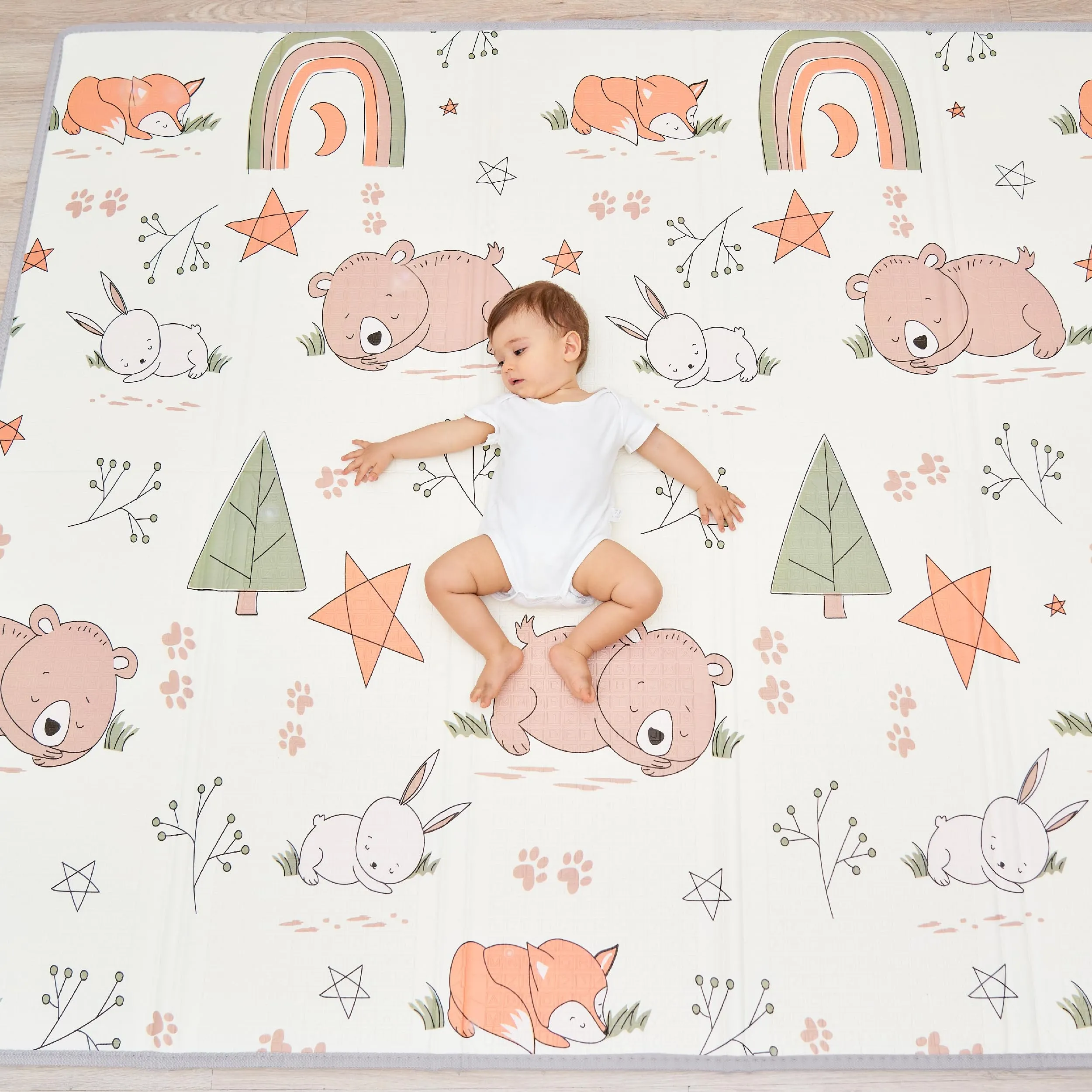 Tappeto Gioco Bambini Pieghevole 150x180x1cm Palestrina Neonato Montessori Reversibile Non Tossico E Impermeabile In Schiuma Per Bimbi. Palestra Neonati - Tappeto Tummy Time Neonati - Regalo Bambino