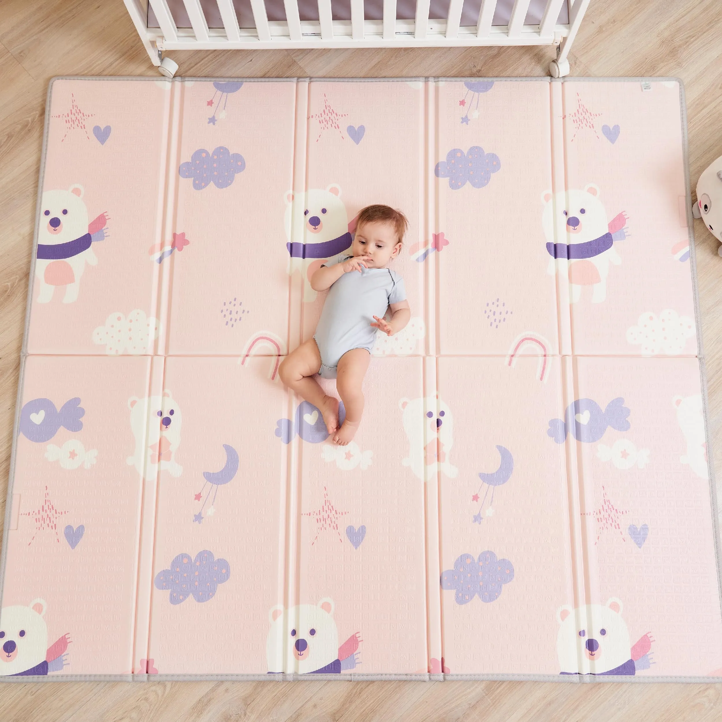 Tappeto Gioco Bambini Pieghevole 150x180x1cm Palestrina Neonato Montessori Reversibile Non Tossico E Impermeabile In Schiuma Per Bimbi. Palestra Neonati - Tappeto Tummy Time Neonati - Regalo Bambino