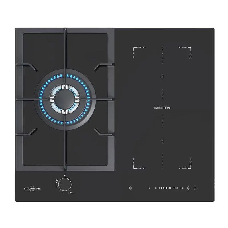 Vitrokitchen VG611NN Piano Cottura a Gas e Induzione 3 Zone 60 cm