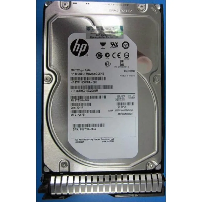Disco Duro HPE 2TB HDD 3.5" 7200rpm SATA Hot-Plug Prestazioni Affidabili