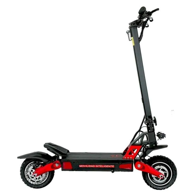 Patinete elettrico Emanba Em8 Max 1600W Autonomia 60km Pneumatici 10" Freni idraulici Rosso Nero