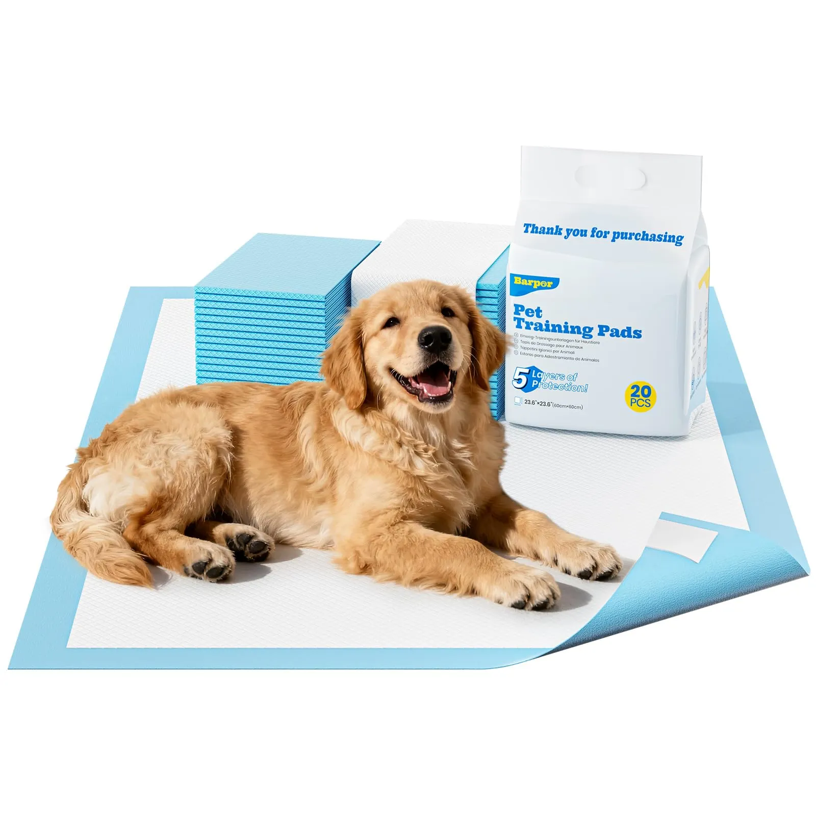 Barpor Traversine Cani 60x60cm Assorbenti Tappetini Igienici 40 Pezzi