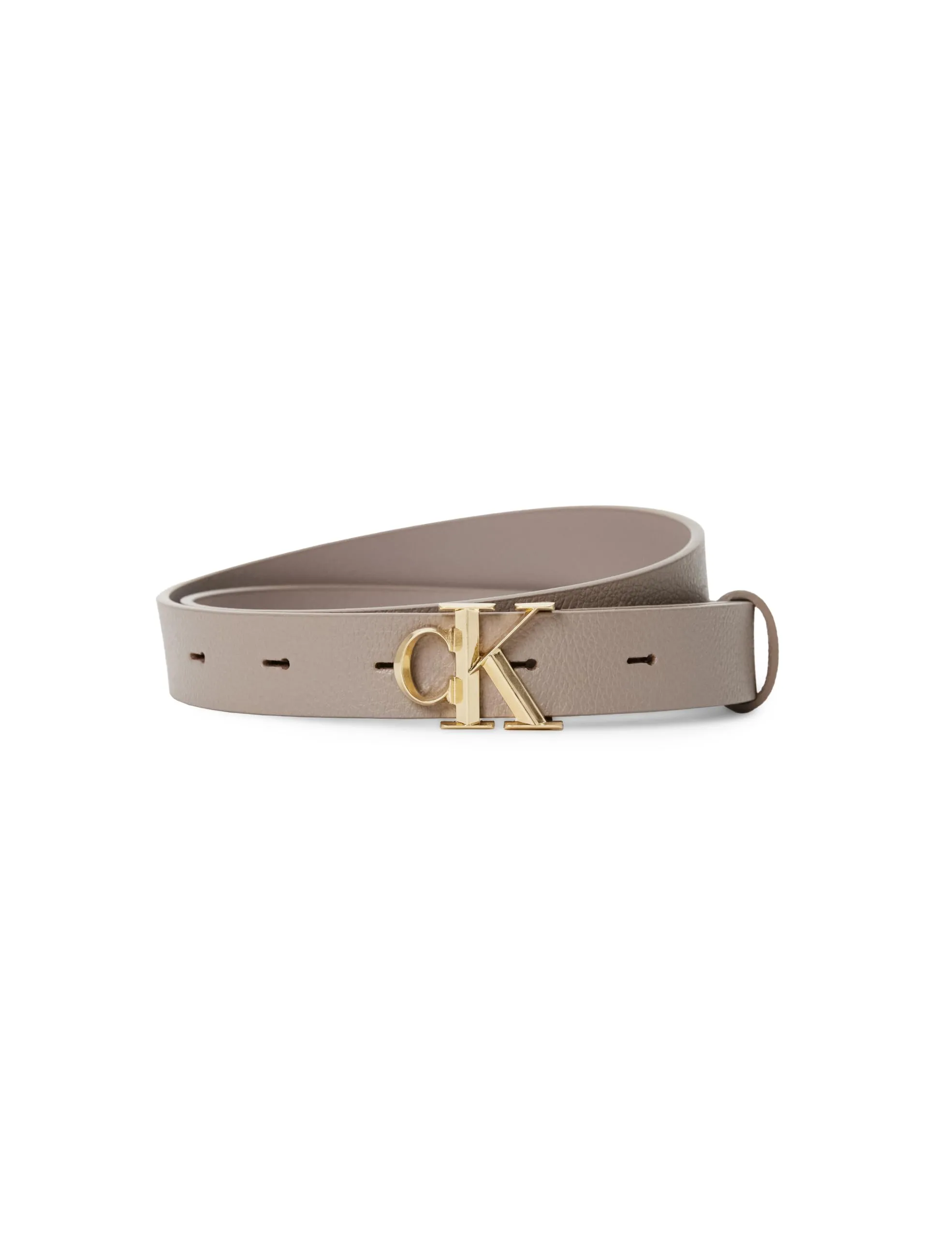 Calvin Klein Donna Cintura Buckle 2,5 cm in Pelle, Marrone (Dessert Taupe/Antique Light Gold), 105 cm