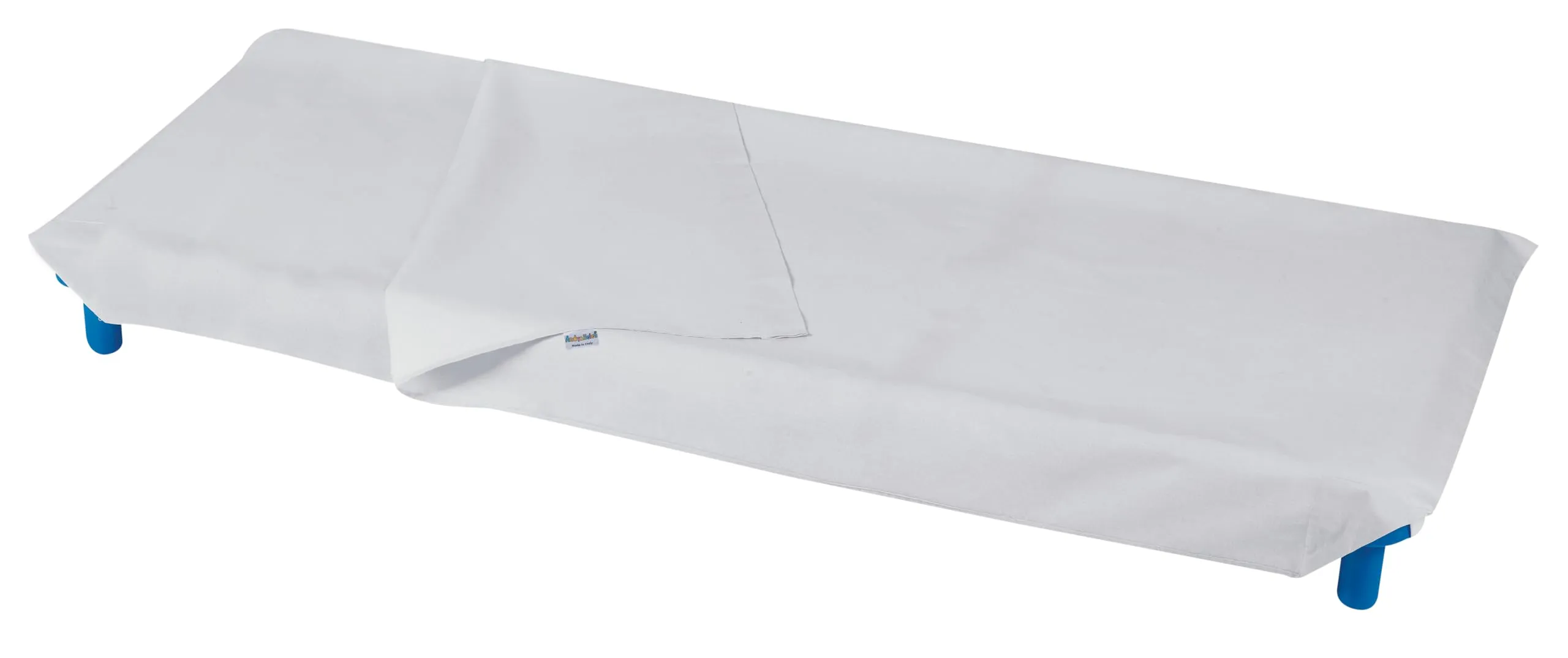 Andy & Helen - Sacco lenzuolo (sopra+sotto) per brandina asilo con angoli elasticizzati per una totale aderenza. Misure standard 65x140 cm in 100% cotone, Grigio