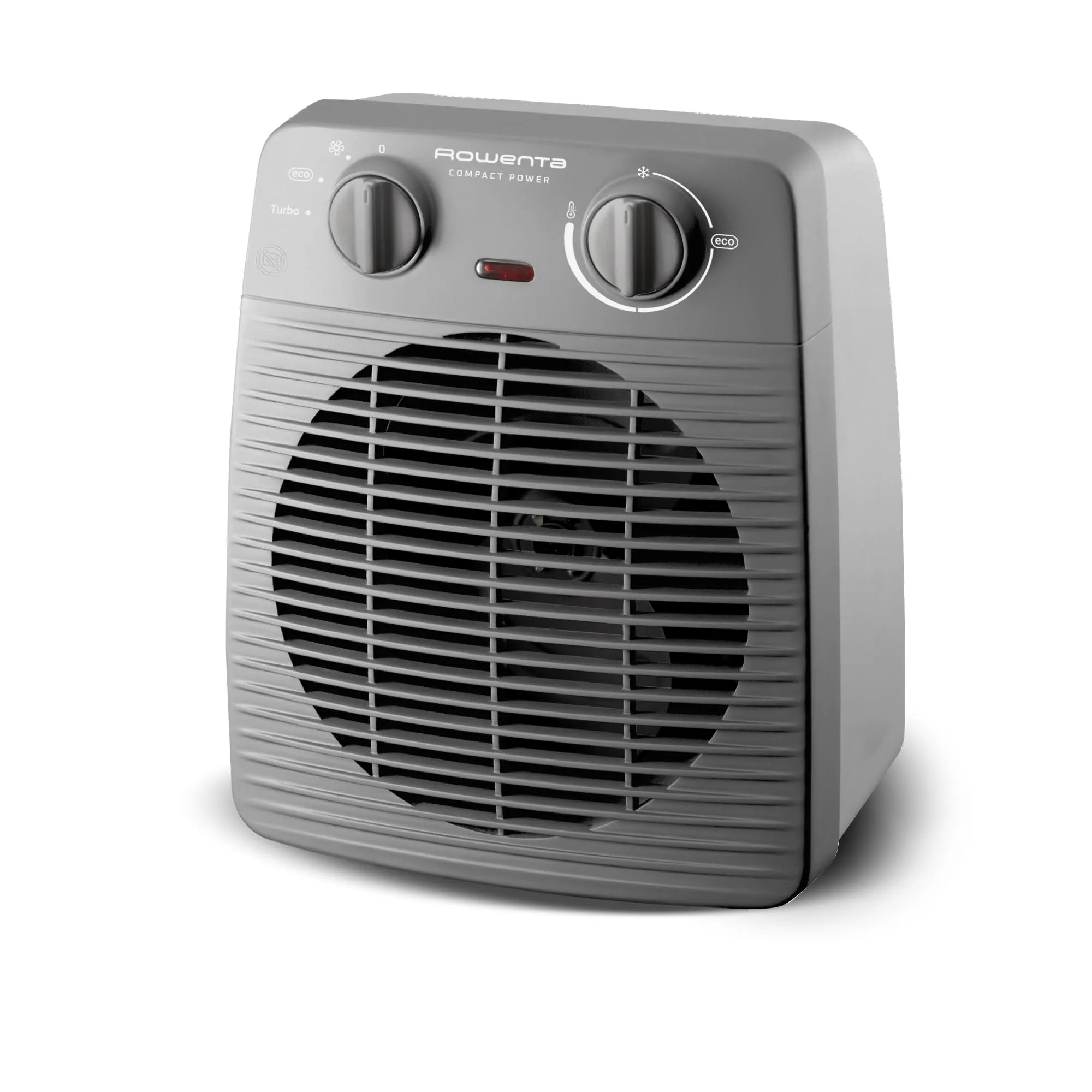 Rowenta Compact Power, Termoventilatore Compatto per Piccoli Spazi, Ventilazione Calda e Fredda, Modalità Turbo e Eco, 2 Livelli di potenza, Sicuro e Potente, 2000 W, Grigio, SO2212