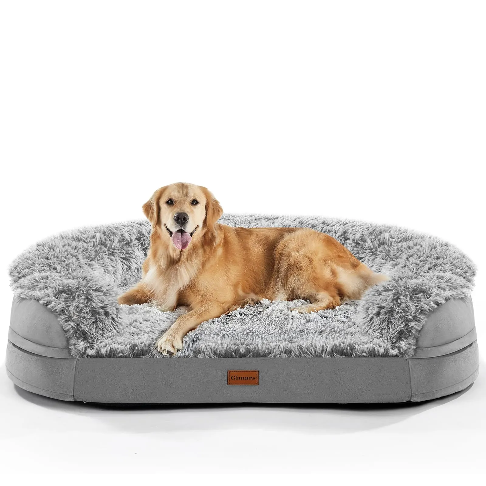 Gimars 9,5 cm L Cuccia Cane Interno Otopedica per Cani di Taglia Grande, 28D Guscio d'Uovo Memory Foam Cuccia Divano per Cuccioli Anziani con Fodera Impermeabile,Sfoderabile Lavabile, Semicircolare