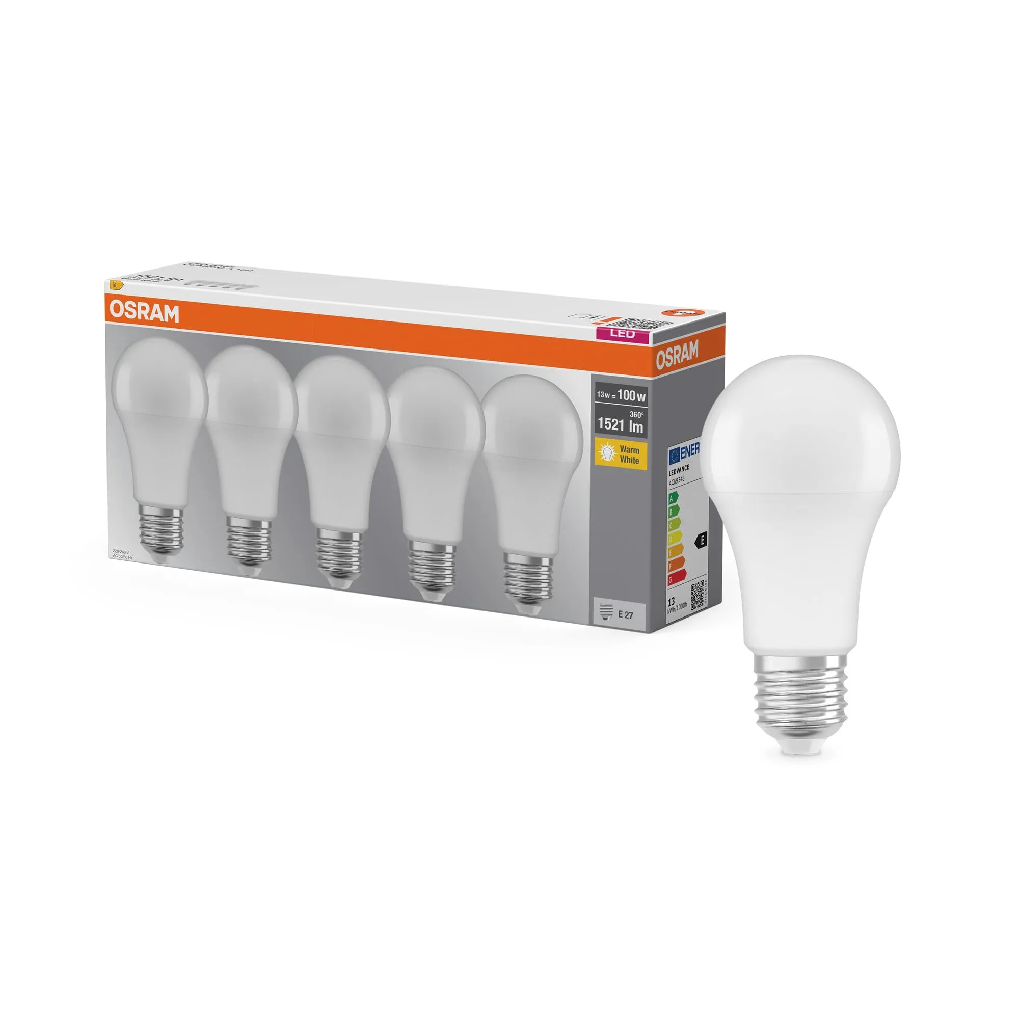 OSRAM lampada LED Base A100 a forma di pistone E27 13 W 1521 lm IP20