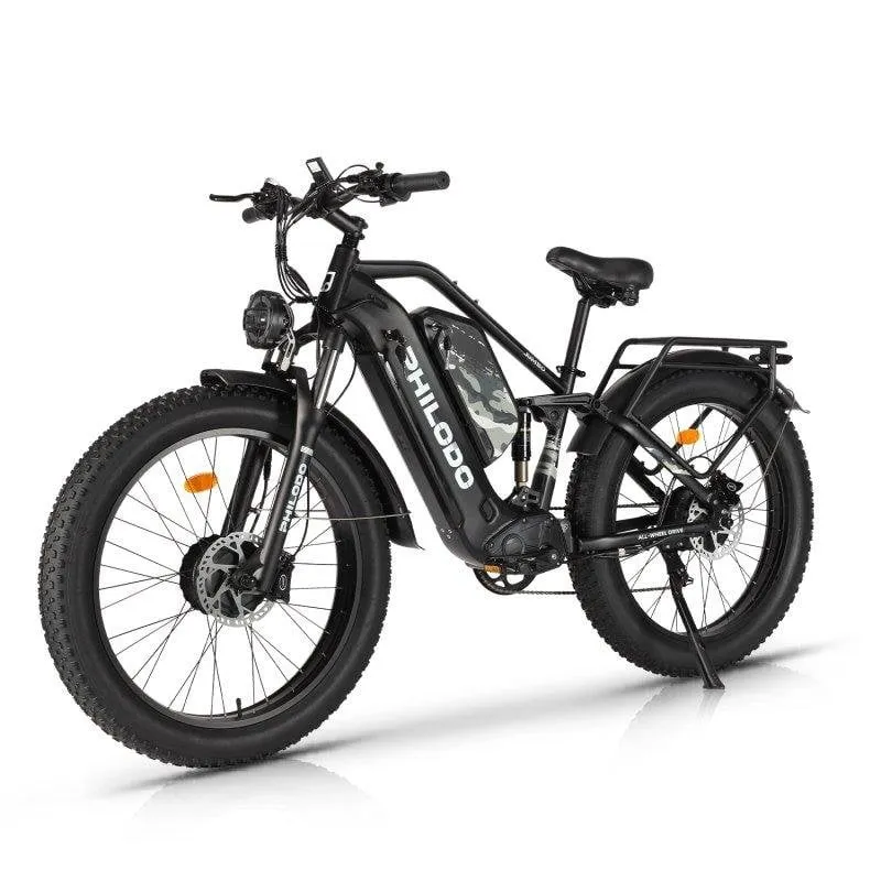 Bicicletta elettrica Philodo Jumbo Doppio Motore 1000W Batterie Rimovibili 26"