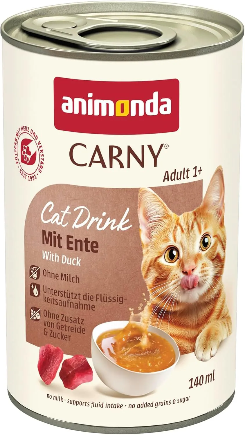 animonda Carny Bevanda per gatti adulti con anatra, confezione multipla 12 x 140 ml