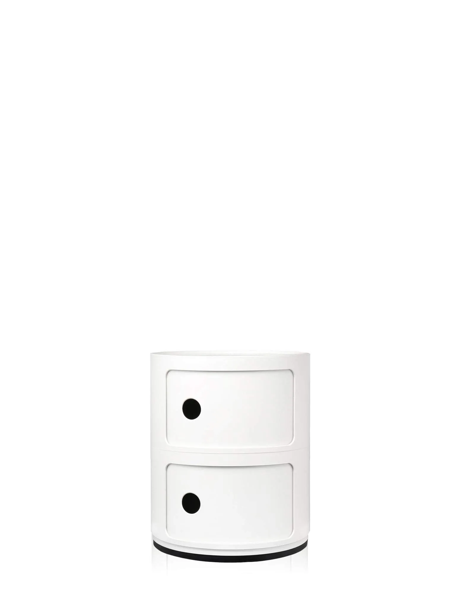 Kartell Componibili Contenitore 2 Elementi, Base Tonda, ABS, Bianco, 32 x 32 x 40 cm