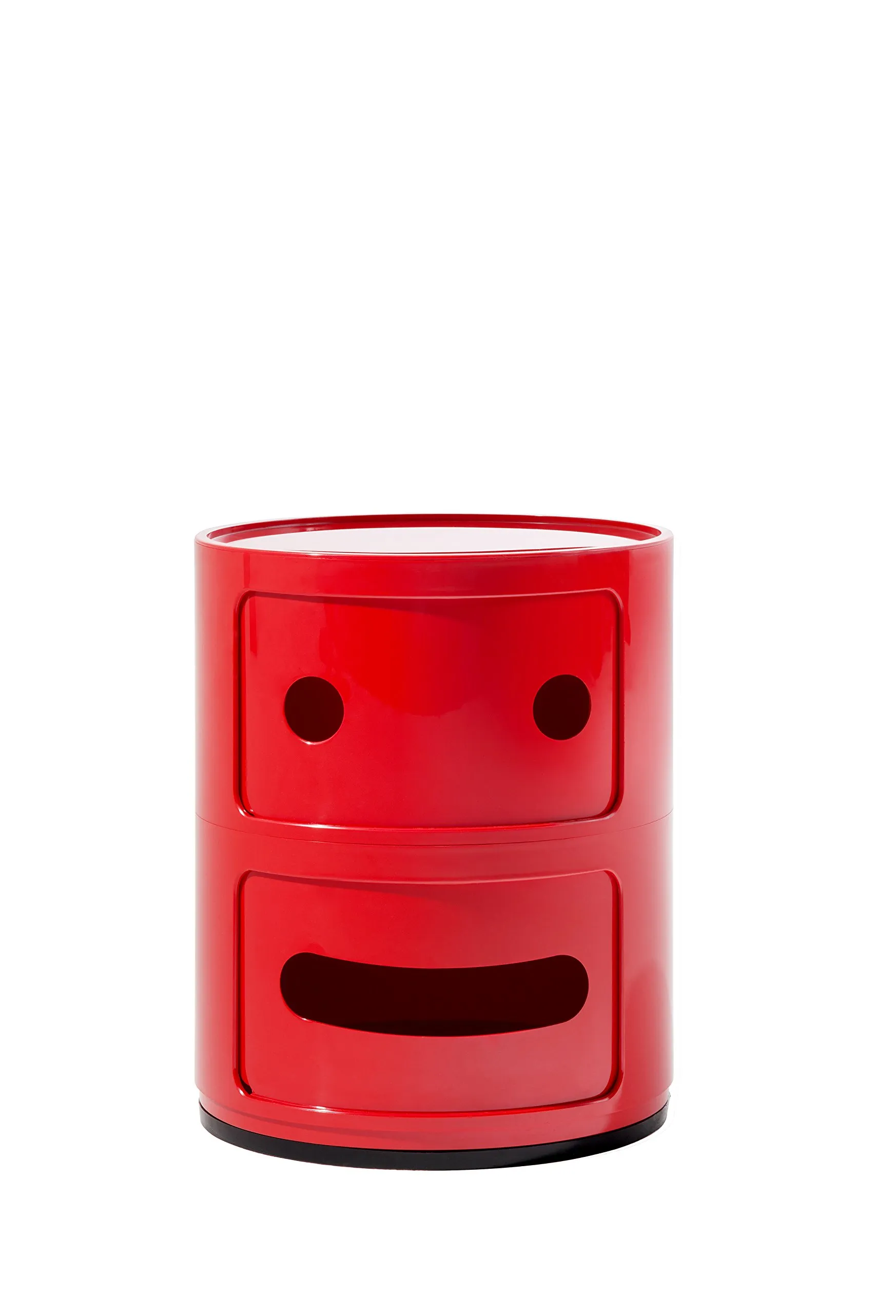 Kartell Componibile Smile Contenitore Faccia Seria, ABS, Rosso, 32 x 32 x 40 cm