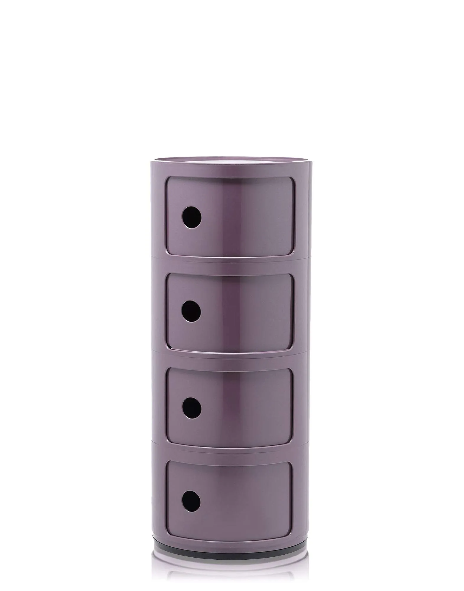Kartell Componibili Contenitore 4 Elementi, Base Tonda, ABS, Viola, 32 x 32 x 77 cm