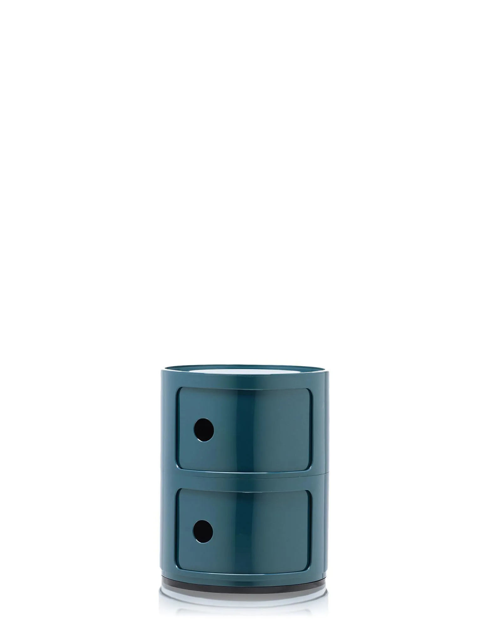 Kartell Componibili Contenitore 2 Elementi, Base Tonda, ABS, Blu, 32 x 32 x 40 cm