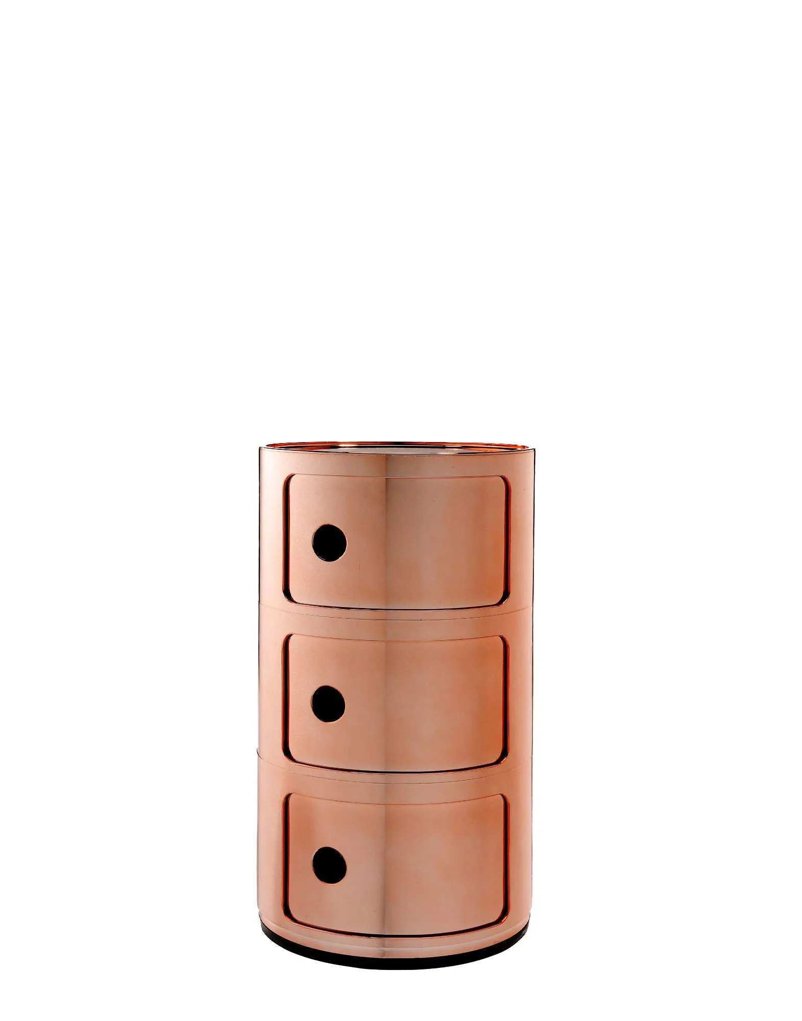 Kartell Componibili Contenitore 3 Elementi, ABS, Base Tonda, Rame, 32 x 32 x 58.5 cm