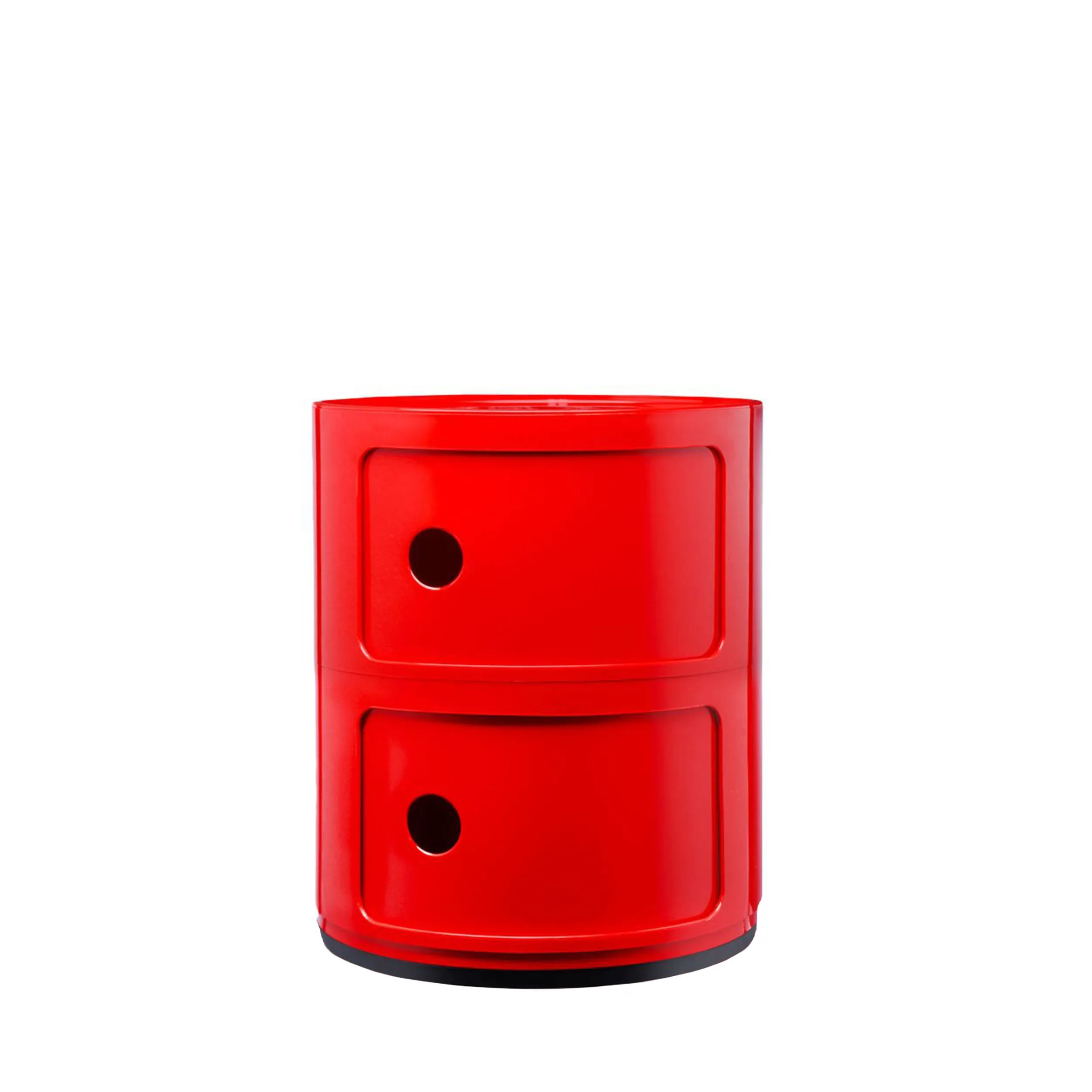 Kartell Componibili, Contenitore 2 elementi, Rosso, Base tonda