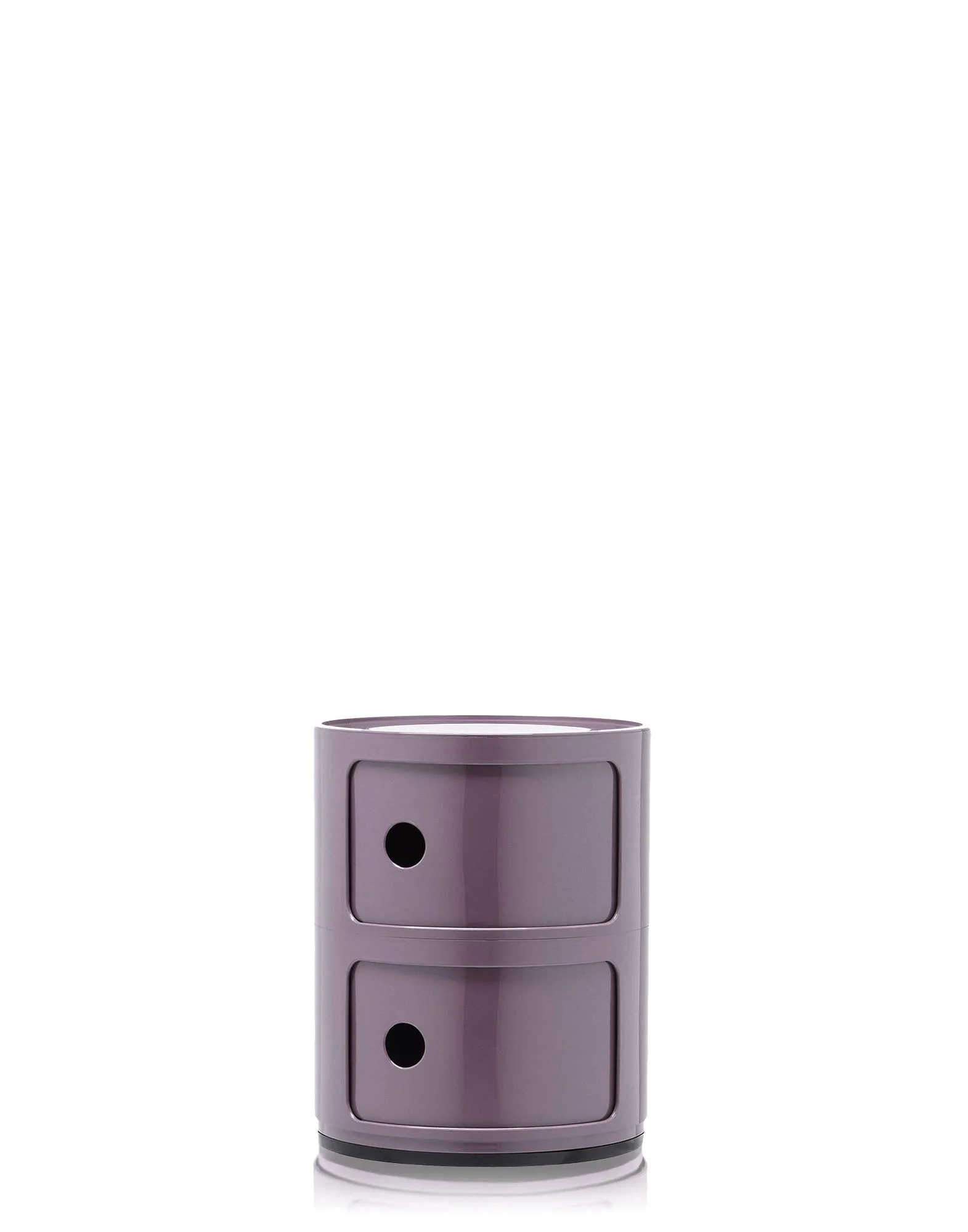 Kartell Componibili Contenitore 2 Elementi, Base Tonda, ABS, Viola, 32 x 32 x 40 cm