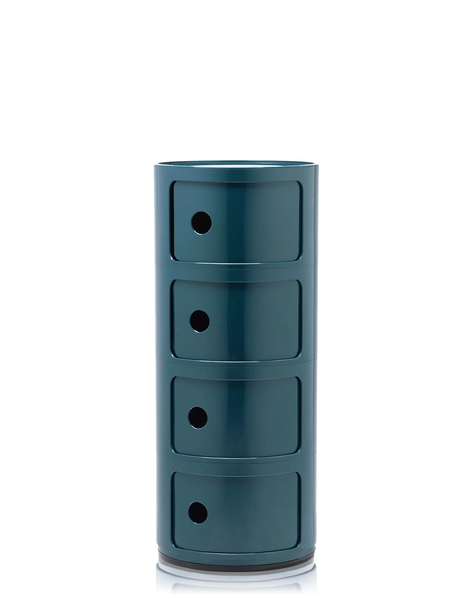 Kartell Componibili Contenitore 4 Elementi, Base Tonda, ABS, Blu, 32 x 32 x 77 cm