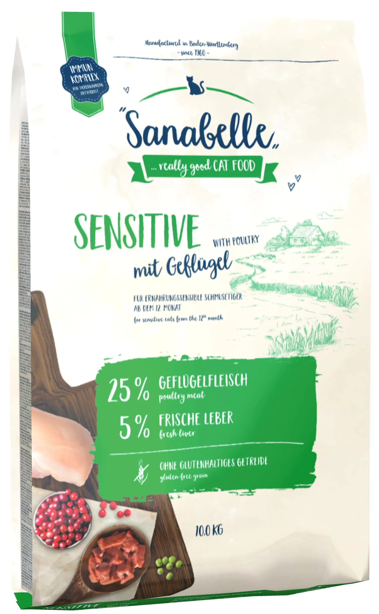 Sanabelle Sensitive con Pollame | Cibo secco per gatti sensibili dal punto di vista nutrizionale | 1 x 10000 g