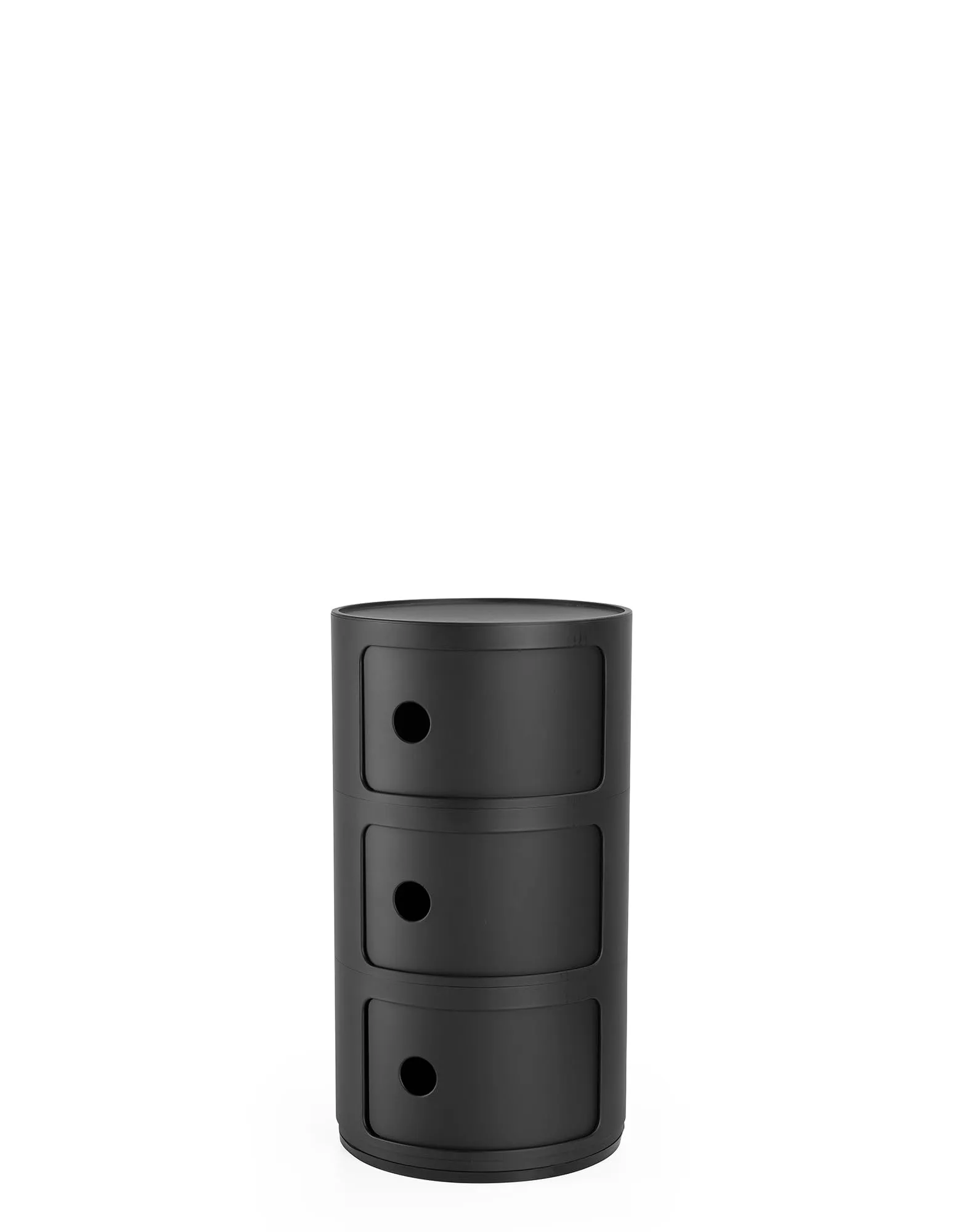 Kartell Componibili Recycled, Mobile Contenitore 3 Elementi, Nero Mat