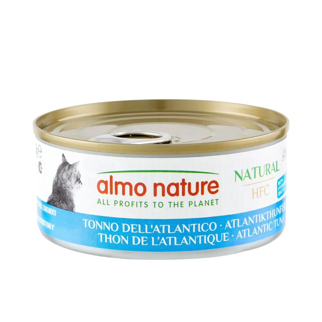 Almo Nature HFC Natural, Alimento Umido per Gatti - Tonno dell'Atlantico - Confezione da 3.6 kg (24 x 150 g)