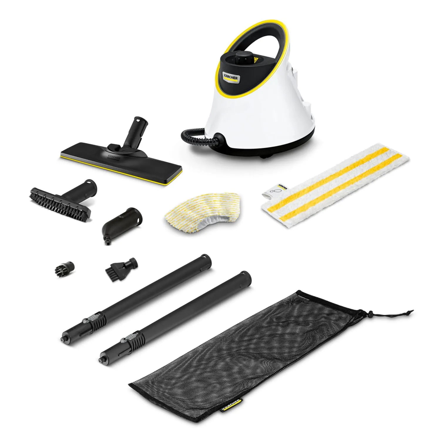 KÄRCHER Pulitore a Vapore SC 2 Deluxe, Serbatoio 1 l, Pressione del vapore 3,2 bar, Tempo di riscaldamento 6,5 min, Potenza 1.500 W. Include Kit per pulizia dei pavimenti