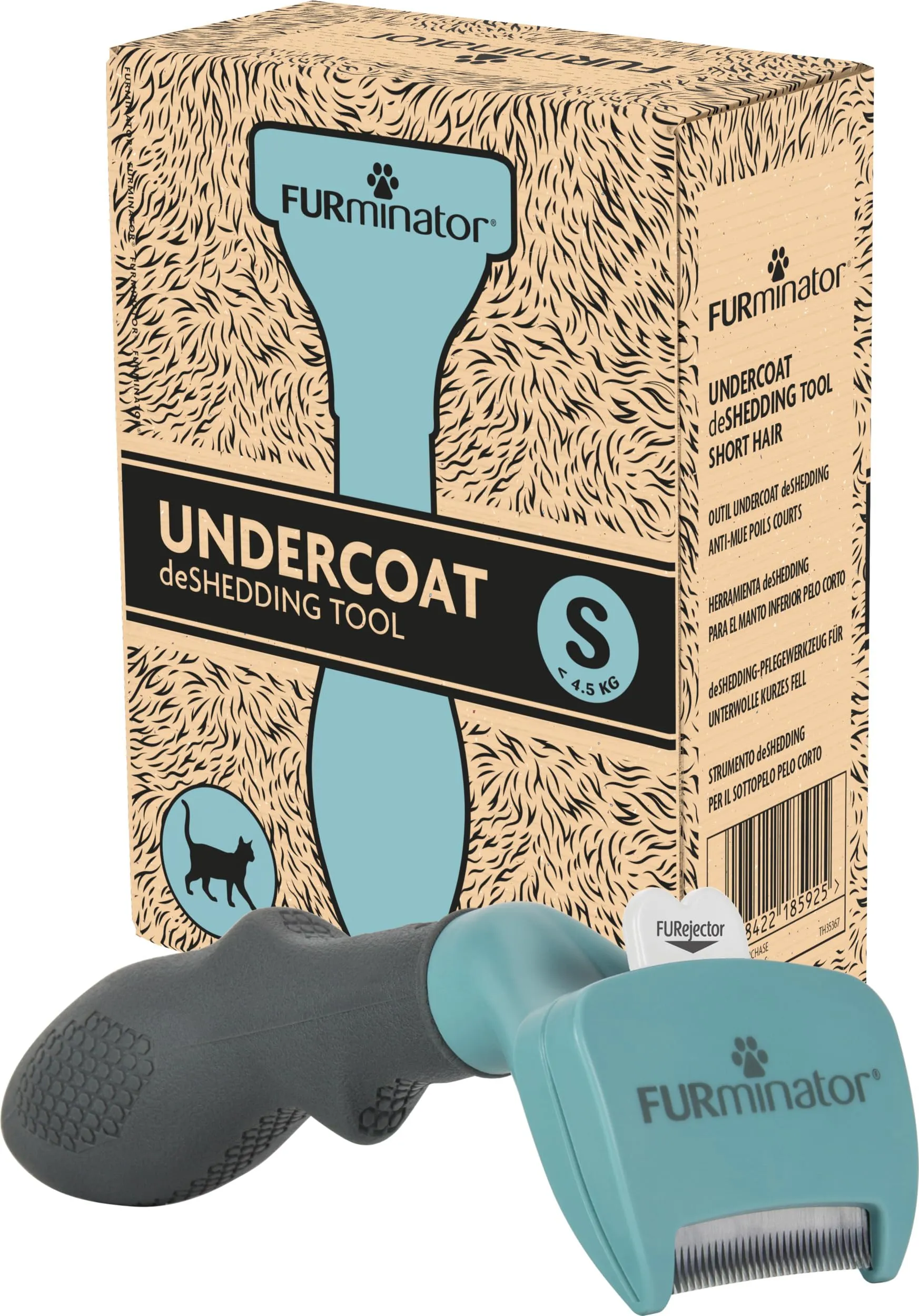 FURminator deShedding Tool - Spazzola per Gatti di Taglia S, Pelo Corto