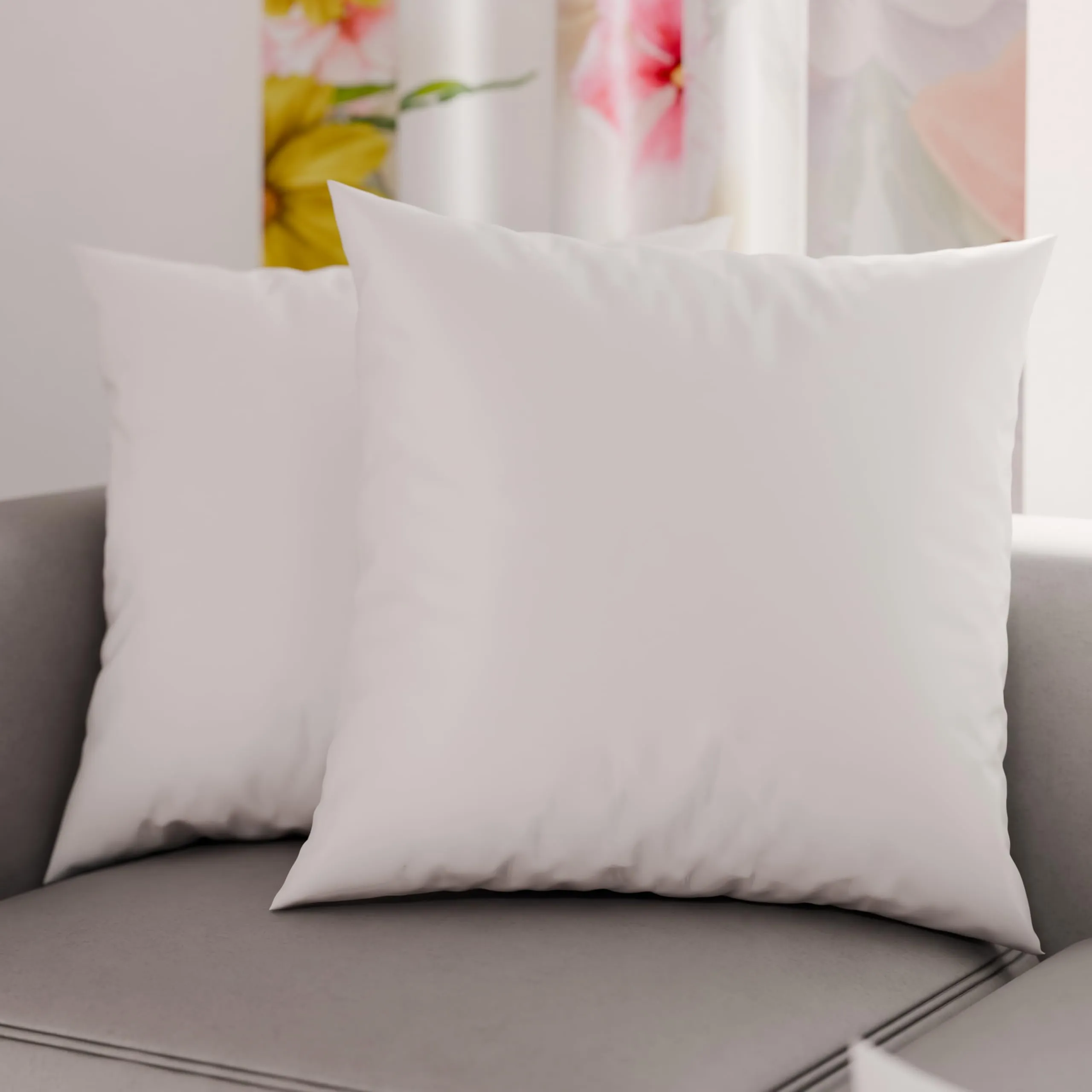PETTI Artigiani Italiani - Coppia di Federe Cuscino 45x45 cm in Microfibra, Cuscini Arredo Camera da Letto, Divano, Set 2 Fodere Copricuscino, Federa Tinta Unita Bianco, 100% Made in Italy