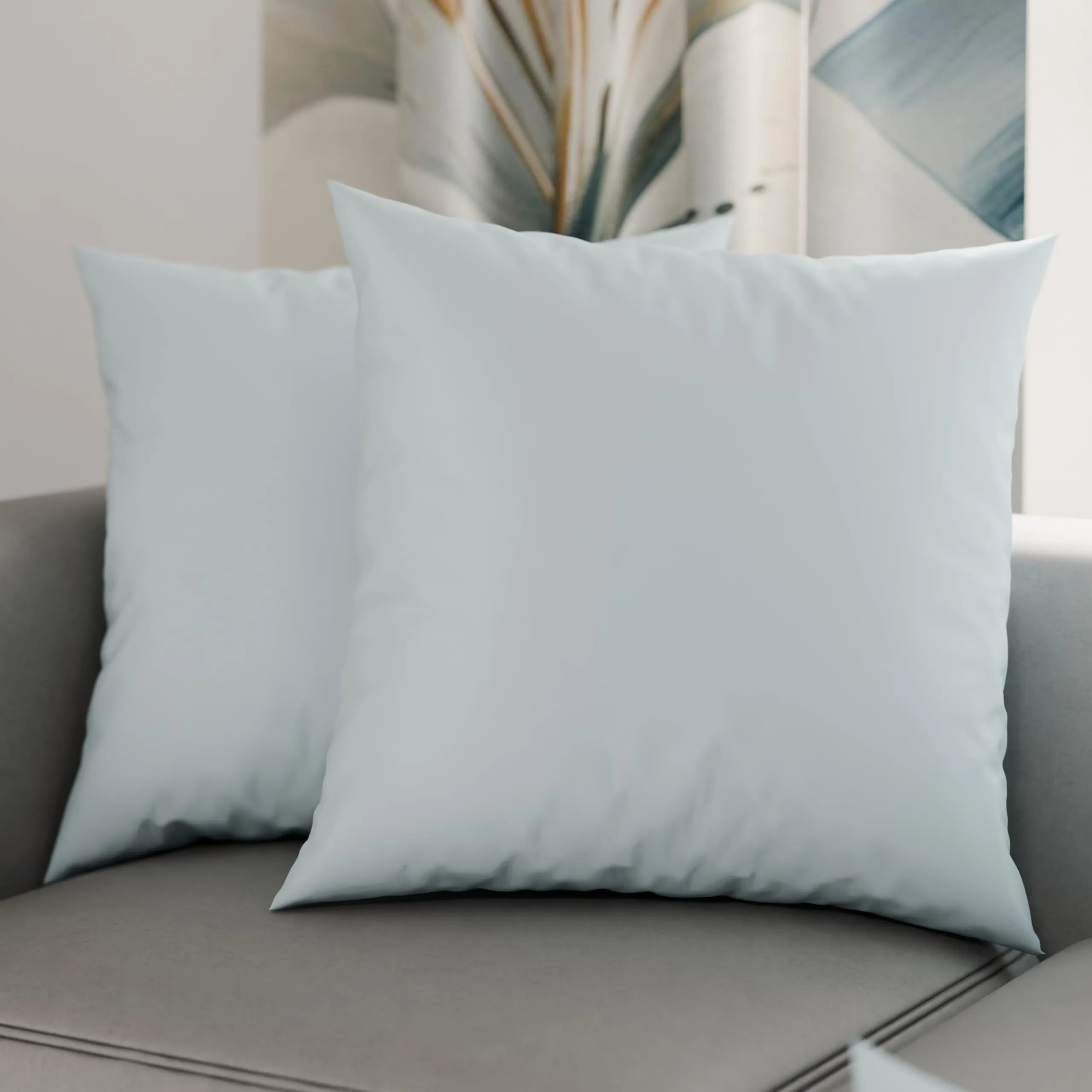 PETTI Artigiani Italiani - Coppia di Federe Cuscino 65x65 cm in Microfibra, Cuscini Arredo Camera da Letto, Divano, Set 2 Fodere Copricuscino, Federa Tinta Unita Celeste, 100% Made in Italy