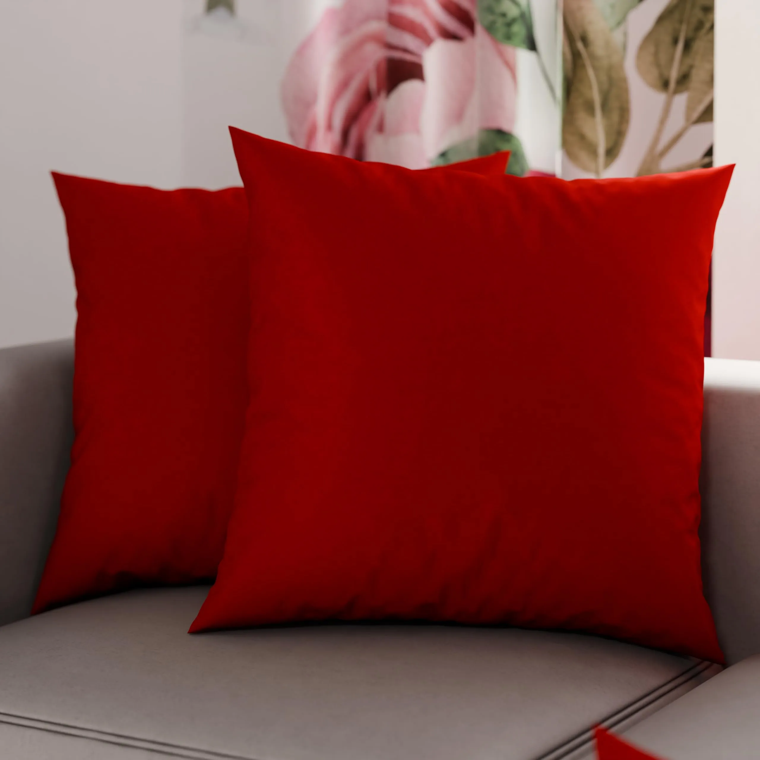 PETTI Artigiani Italiani - Coppia di Federe Cuscino 35x35 cm in Microfibra, Cuscini Arredo Camera da Letto, Divano, Set 2 Fodere Copricuscino, Federa Tinta Unita Bordeaux, 100% Made in Italy
