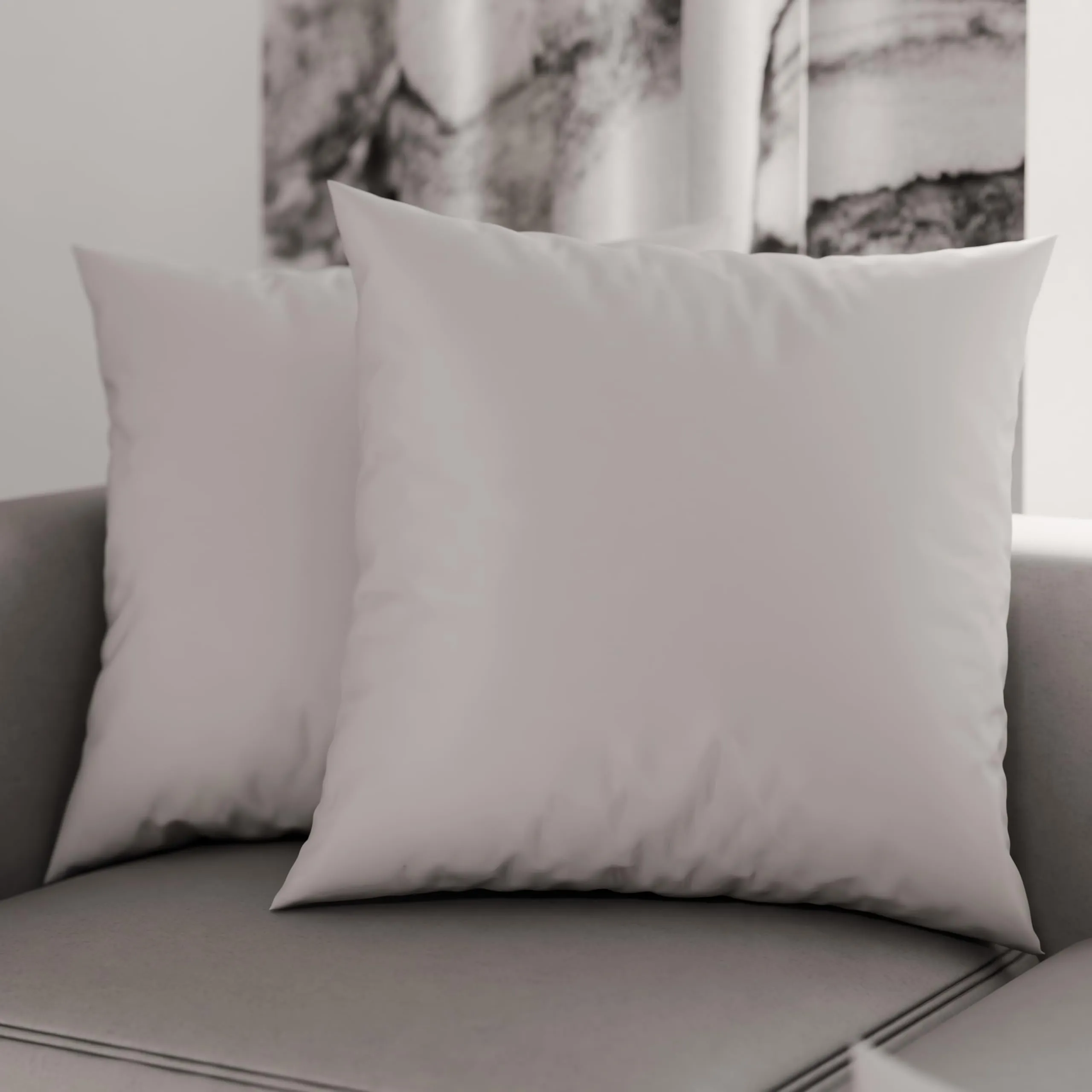 PETTI Artigiani Italiani - Coppia di Federe Cuscino 35x35 cm in Microfibra, Cuscini Arredo Camera da Letto, Divano, Set 2 Fodere Copricuscino, Federa Tinta Unita Grigio, 100% Made in Italy