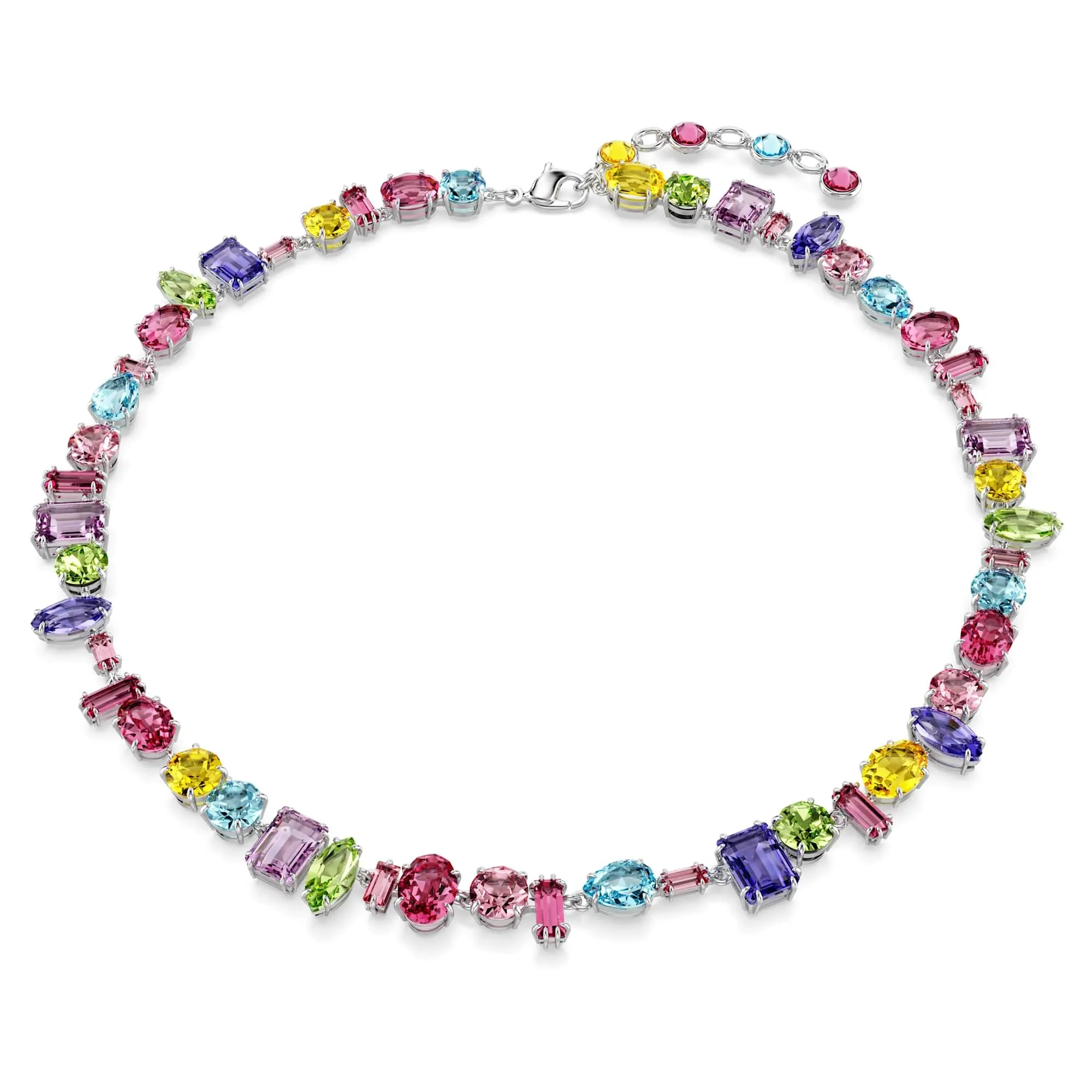 Swarovski Collana Gema, Taglio misto, Multicolore, Placcato rodio