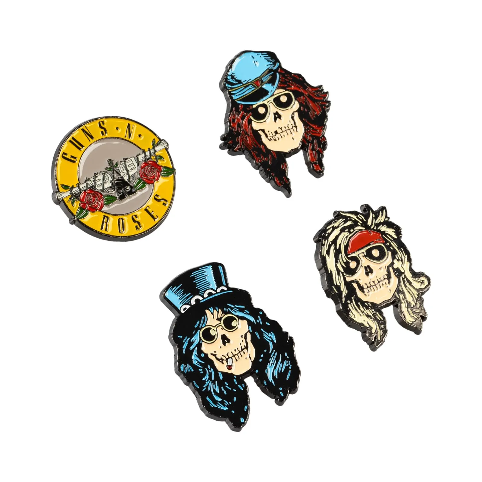 Grupo Erik Guns n Roses Set 4 Spille Smaltate | Spillette in Scatola Regalo