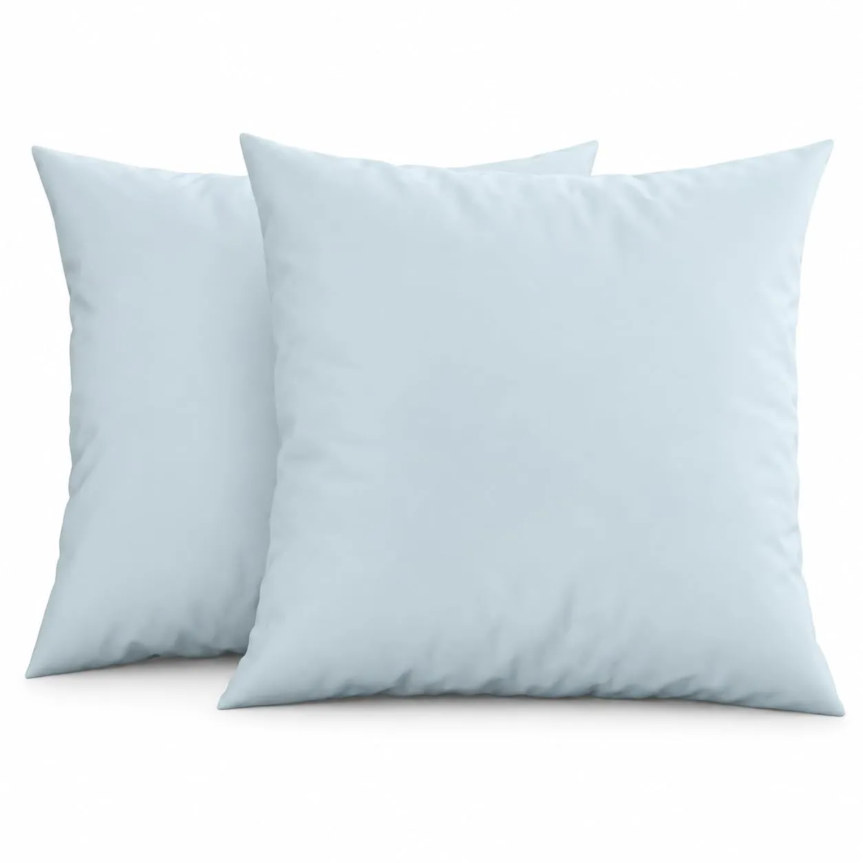 PETTI Artigiani Italiani - Coppia di Federe Cuscino 80x80 cm in Microfibra, Cuscini Arredo Camera da Letto, Divano, Set 2 Fodere Copricuscino, Federa Tinta Unita Celeste, 100% Made in Italy