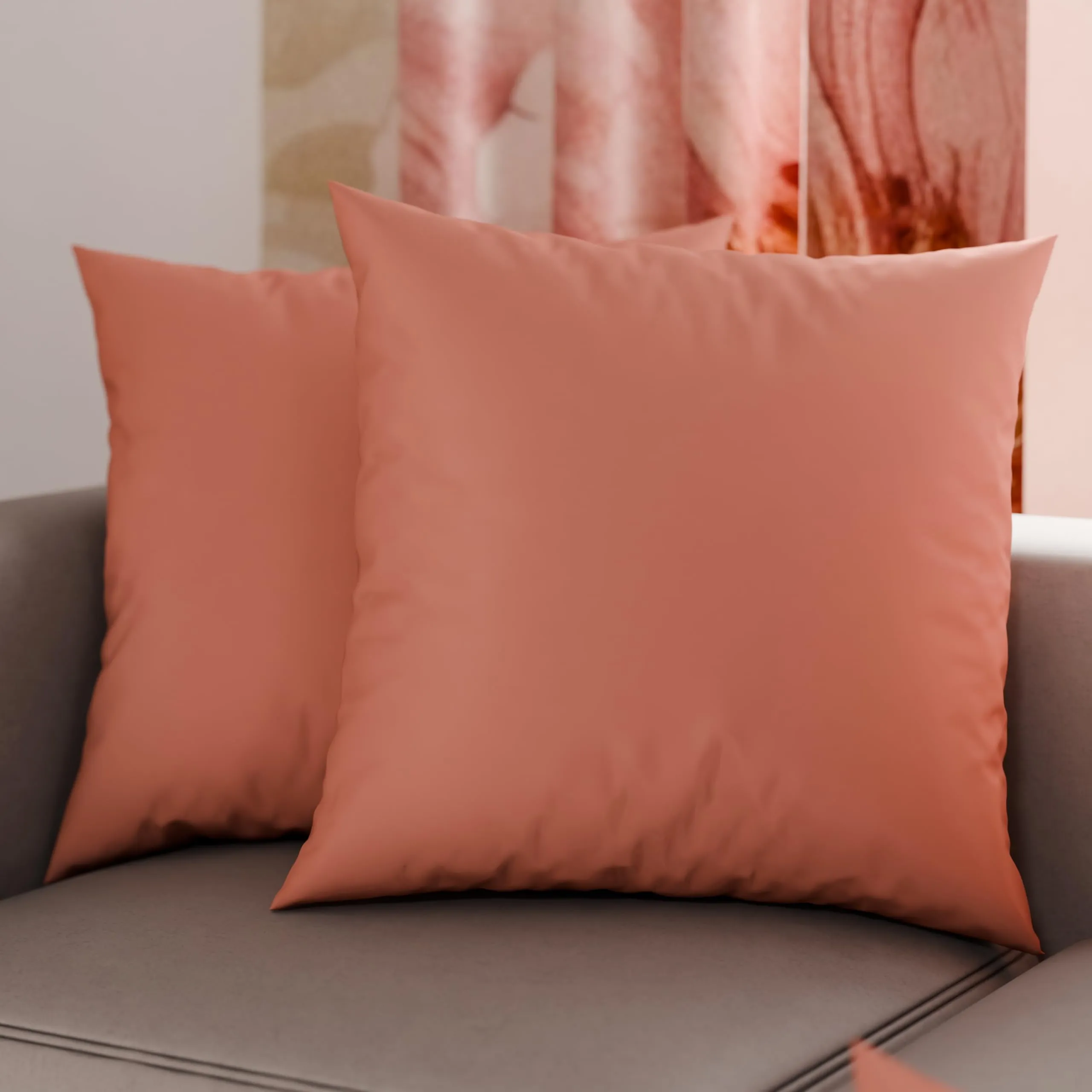 PETTI Artigiani Italiani - Coppia di Federe Cuscino 30x30 cm in Microfibra, Cuscini Arredo Camera da Letto, Divano, Set 2 Fodere Copricuscino, Federa Tinta Unita Rosa, 100% Made in Italy