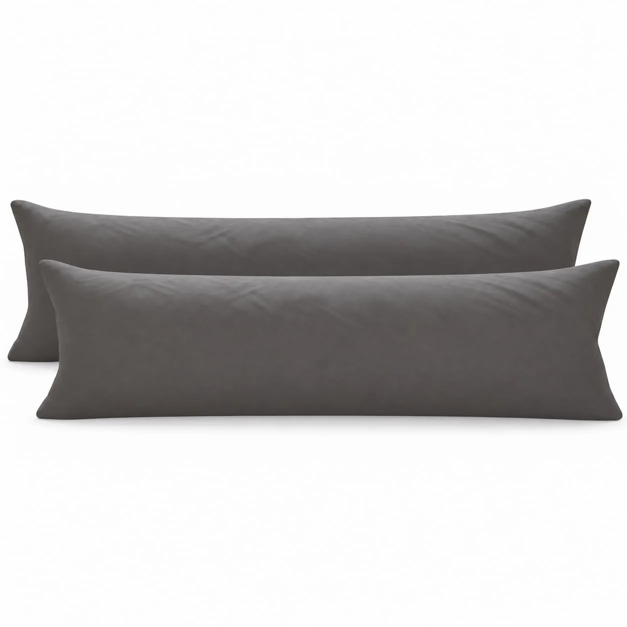 PETTI Artigiani Italiani - Coppia di Federe Cuscino 145x40 cm in Microfibra, Cuscini Arredo Camera da Letto, Divano, Set 2 Fodere Copricuscino, Federa Tinta Unita Grigio, 100% Made in Italy