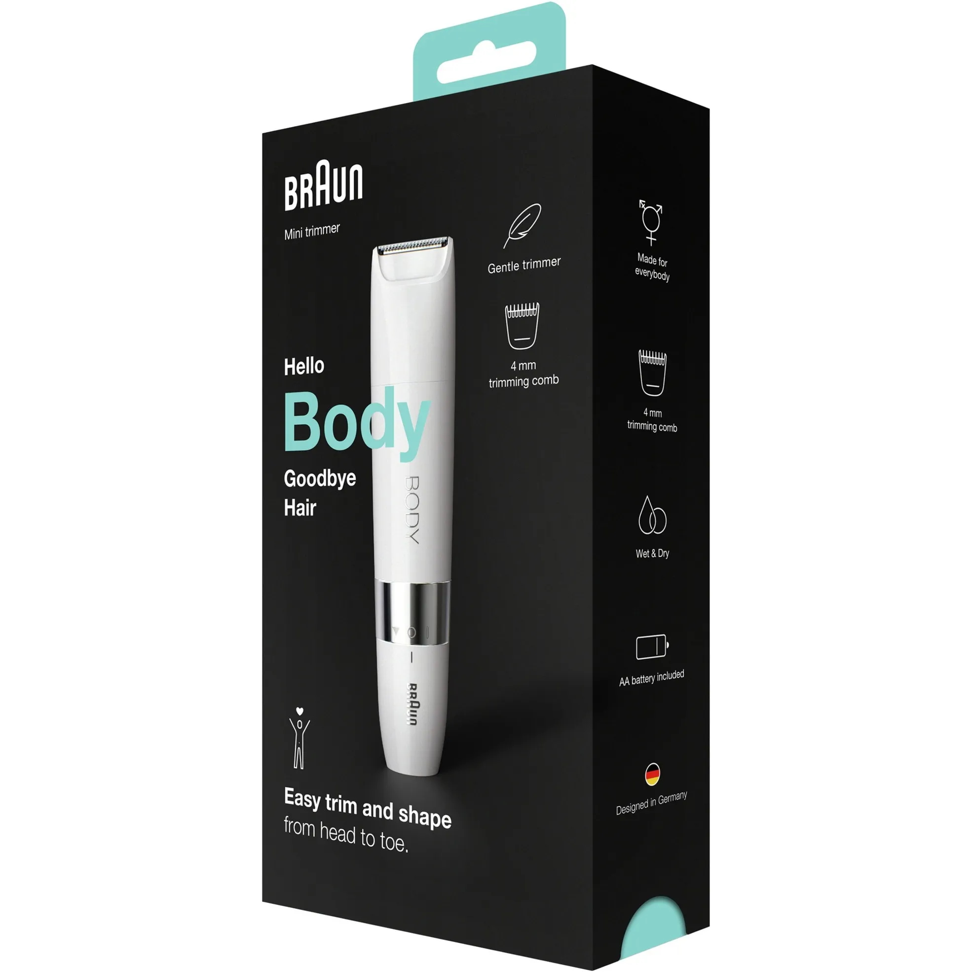 Mini Rifinitore Corpo BS1000, Rifinitore Elettrico Corpo Uomo E Donna, Bianco, Rimozione dei capelli